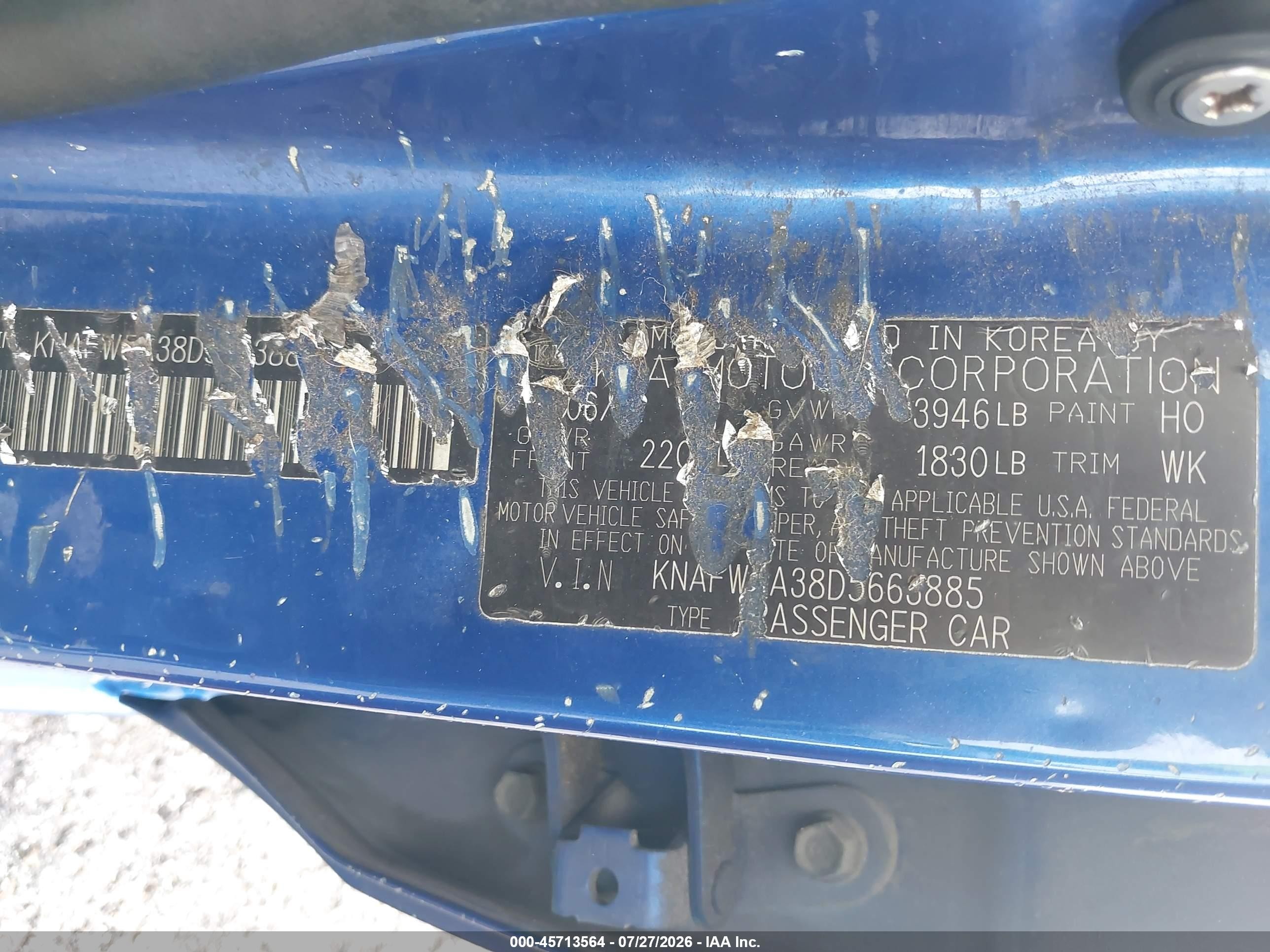 2013 Kia Forte Sx Blue vin: KNAFW5A38D5663885
