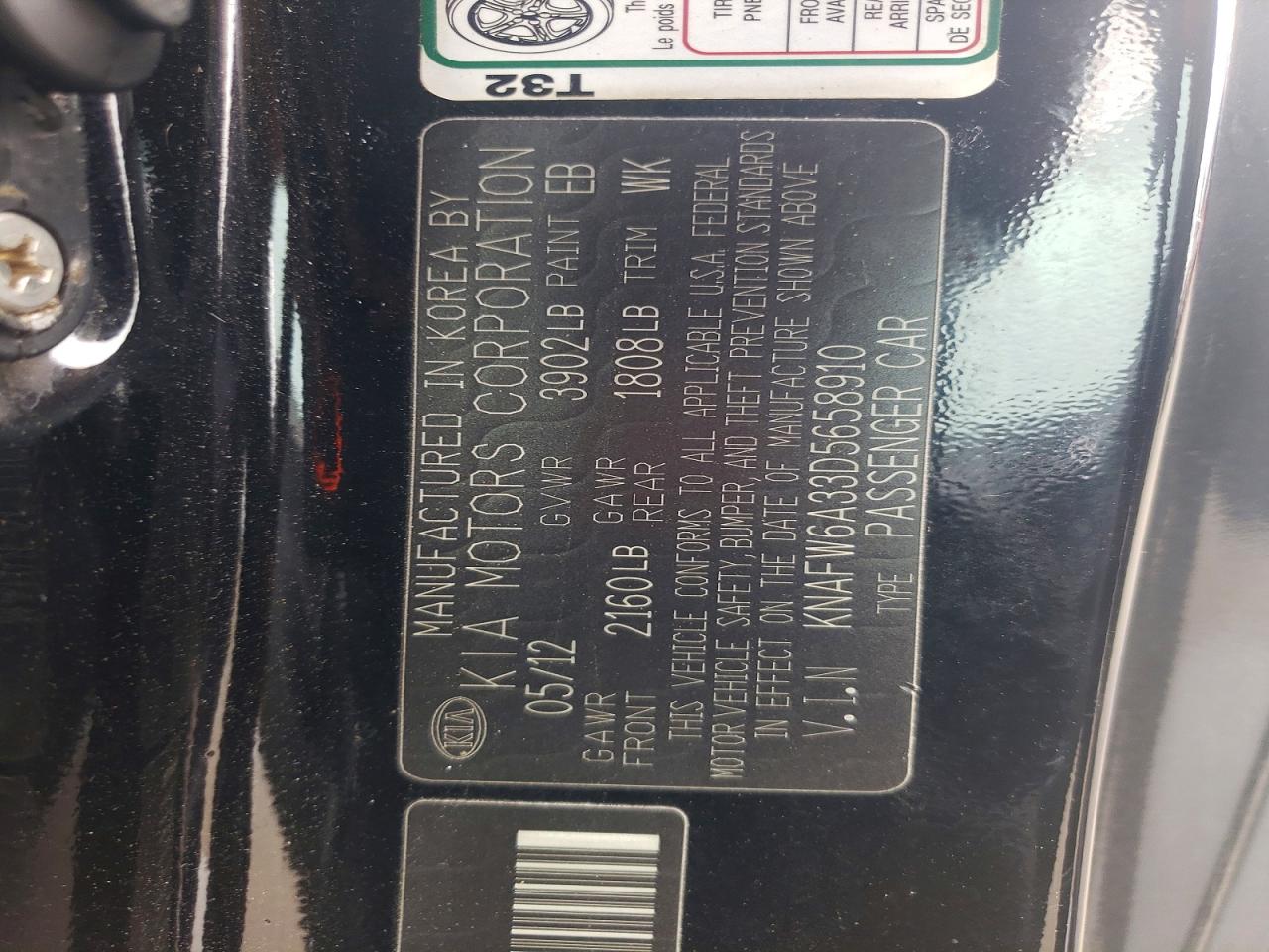 2013 Kia Forte Sx Black vin: KNAFW6A33D5658910