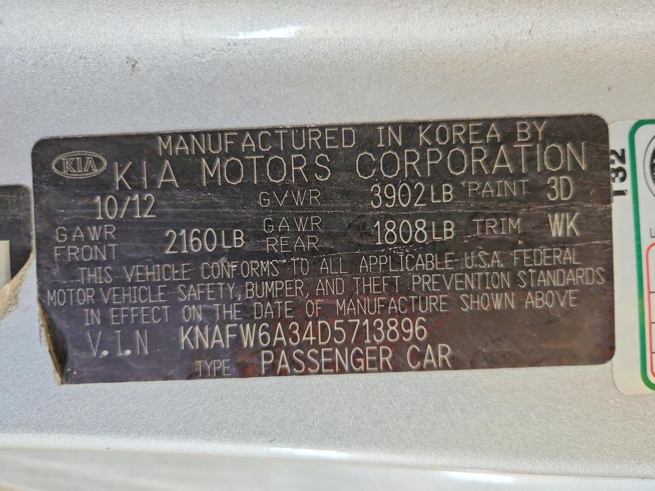 2013 Kia Forte Sx Gray vin: KNAFW6A34D5713896