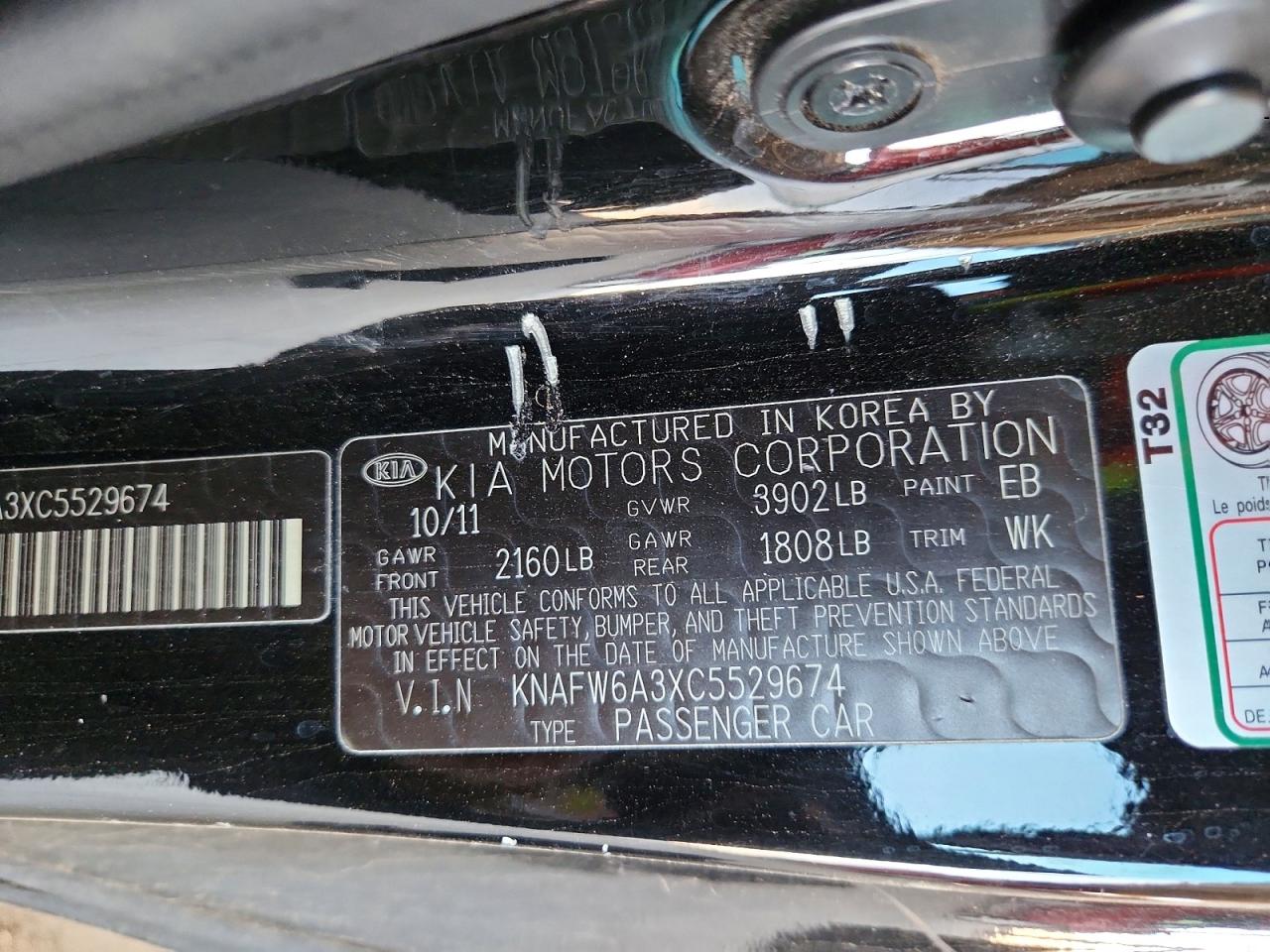 2012 Kia Forte Sx Черный vin: KNAFW6A3XC5529674
