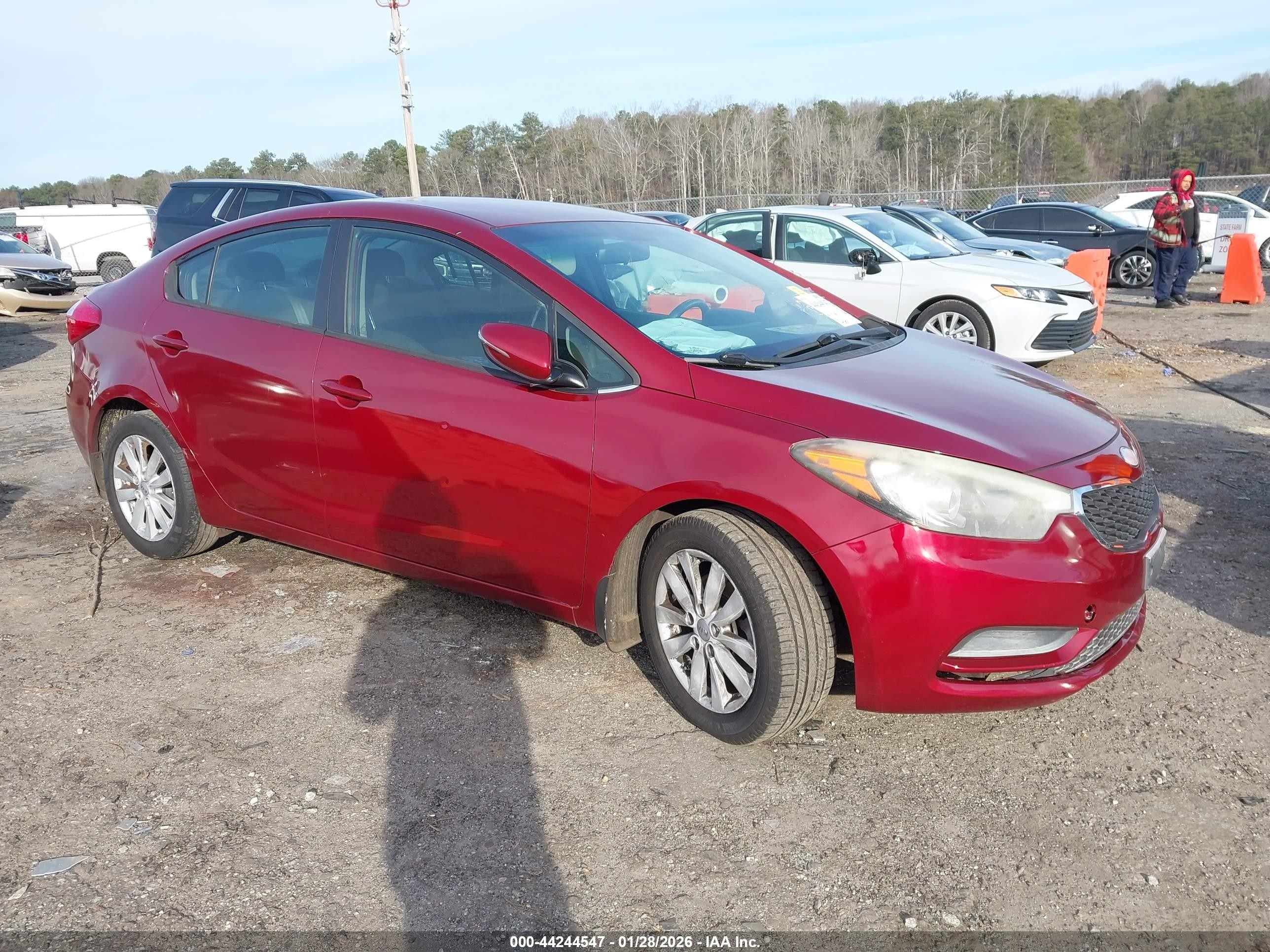 2014 Kia Forte Lx Red vin: KNAFX4A60E5237675