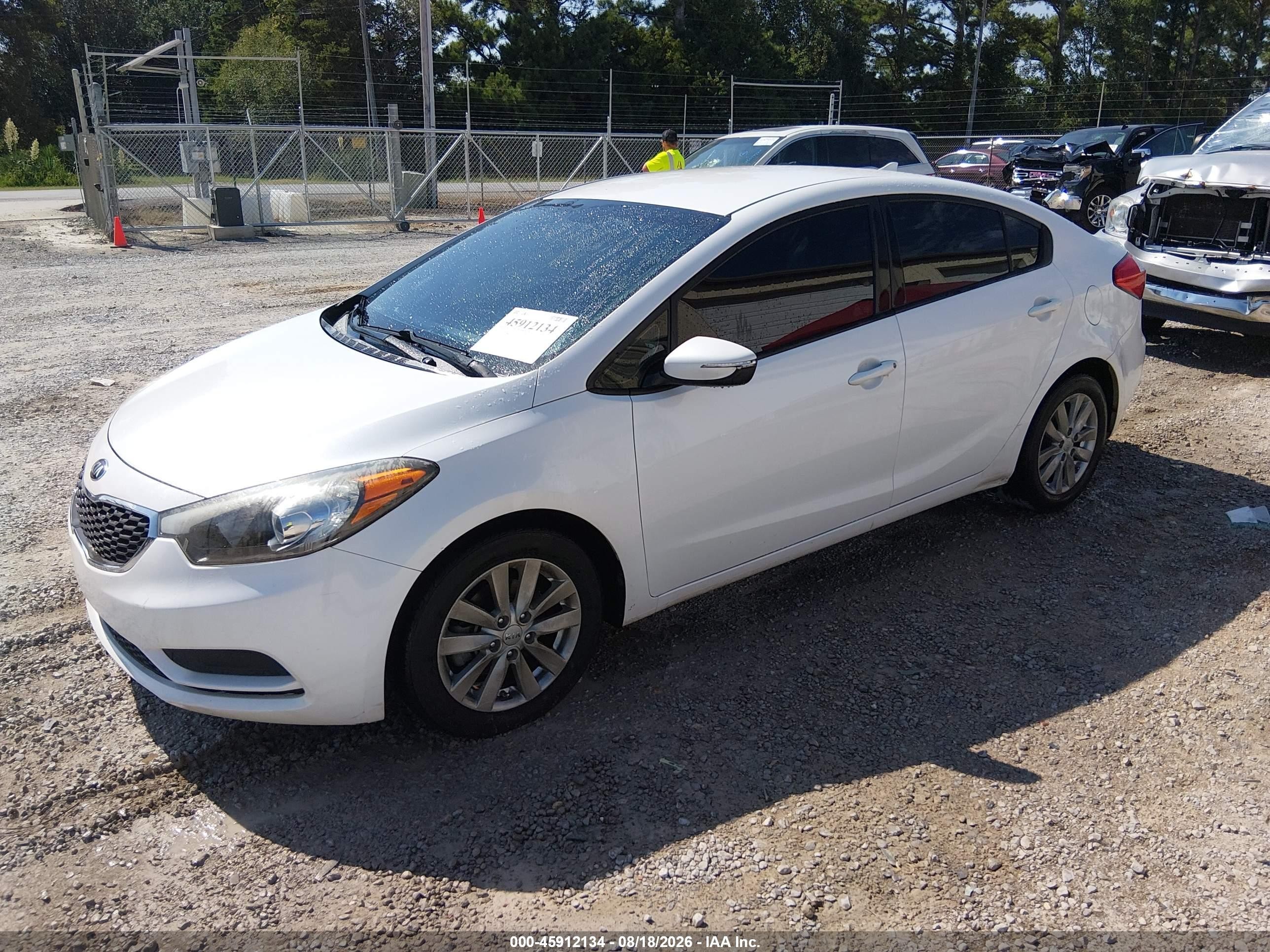 2014 Kia Forte Lx White vin: KNAFX4A61E5155048