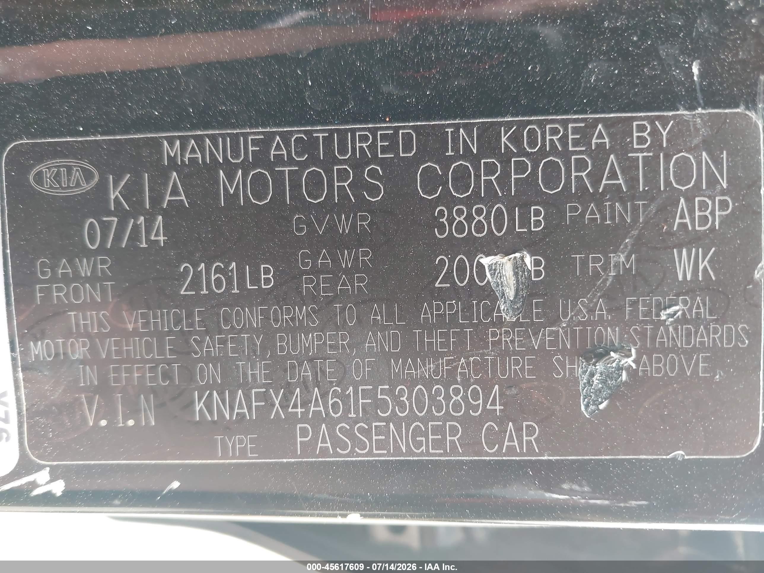 2015 Kia Forte Lx Black vin: KNAFX4A61F5303894