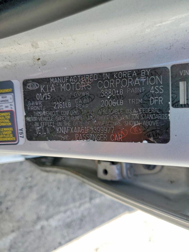 2015 Kia Forte Lx Серебряный vin: KNAFX4A61F5399977