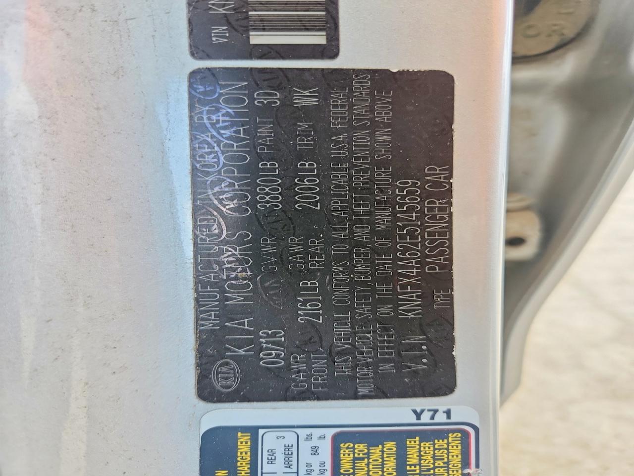 2014 Kia Forte Lx Silver vin: KNAFX4A62E5145659