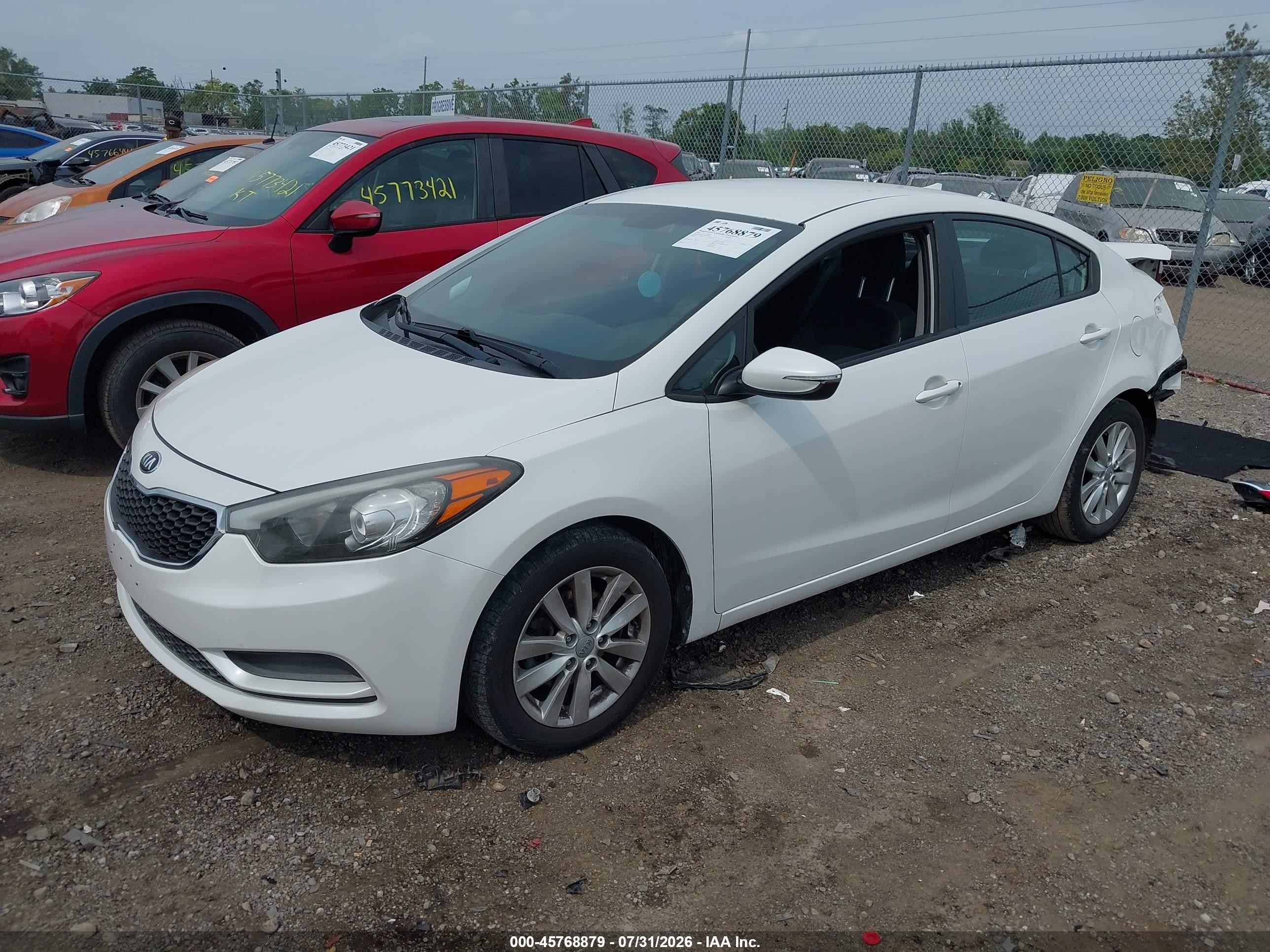 2015 Kia Forte Lx White vin: KNAFX4A62F5401719