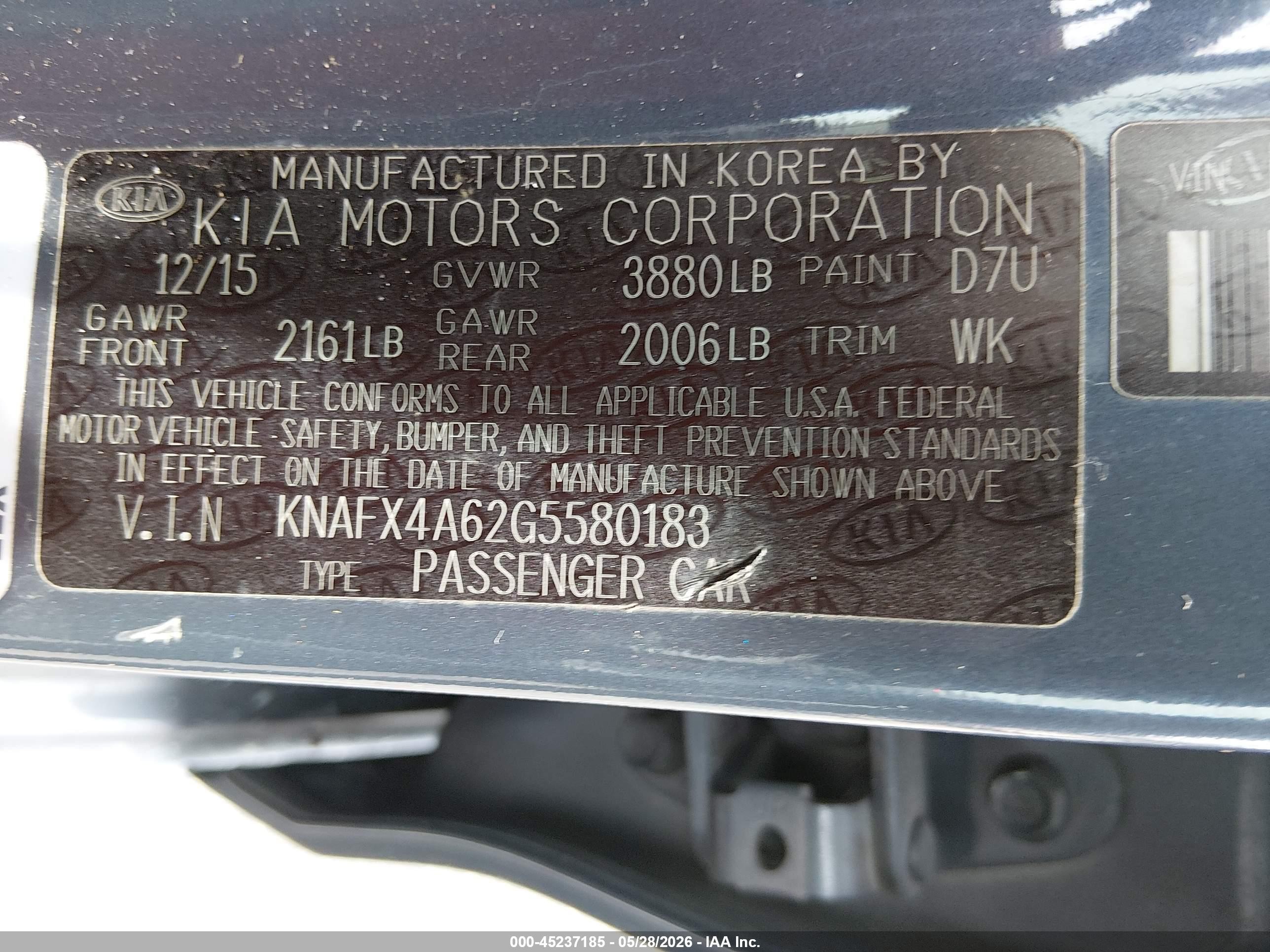 2016 Kia Forte Lx Gray vin: KNAFX4A62G5580183