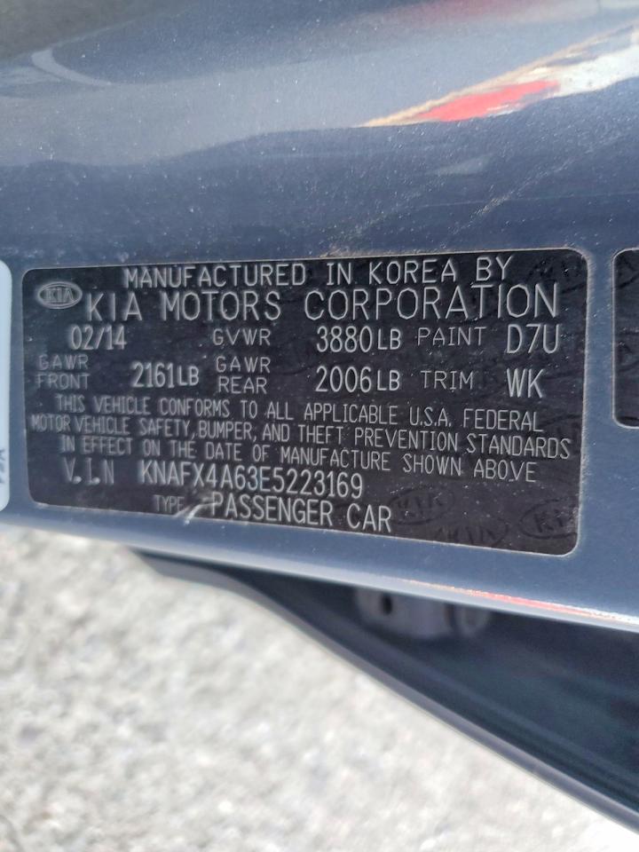 2014 Kia Forte Lx Gray vin: KNAFX4A63E5223169