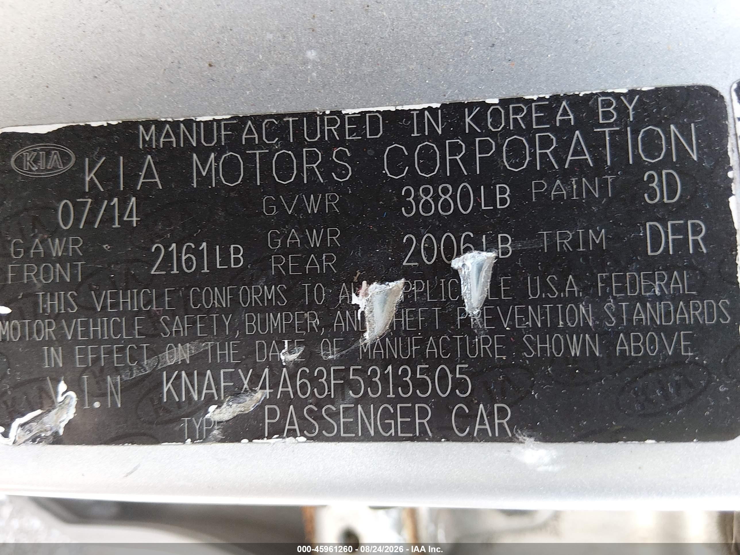 2015 Kia Forte Lx Silver vin: KNAFX4A63F5313505