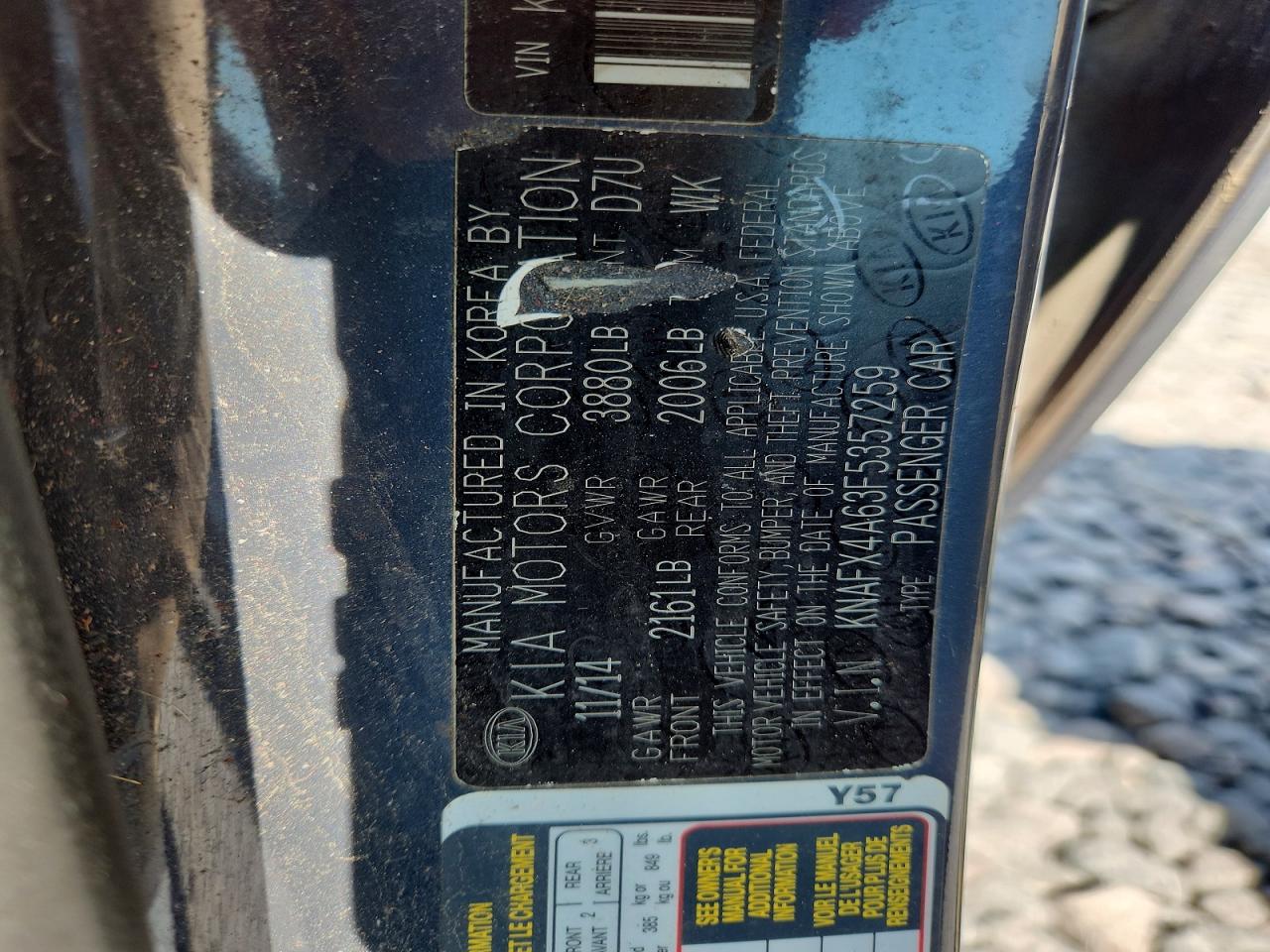 2015 Kia Forte Lx Blue vin: KNAFX4A63F5357259