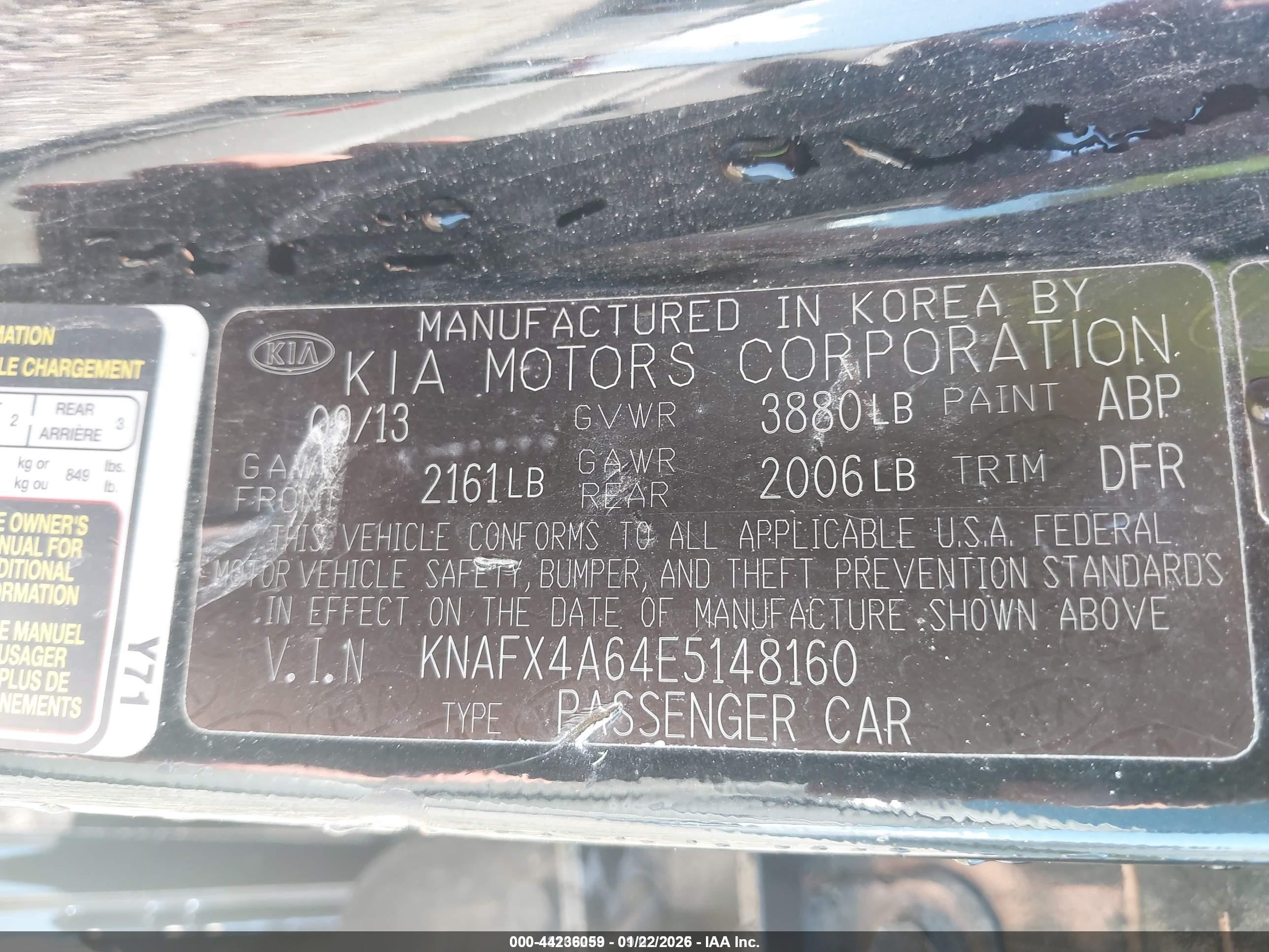 2014 Kia Forte Lx Black vin: KNAFX4A64E5148160