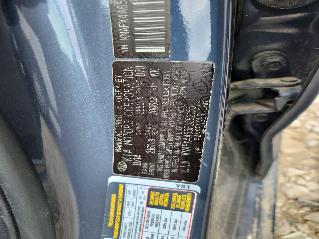 2015 Kia Forte Lx Blue vin: KNAFX4A65F5362155
