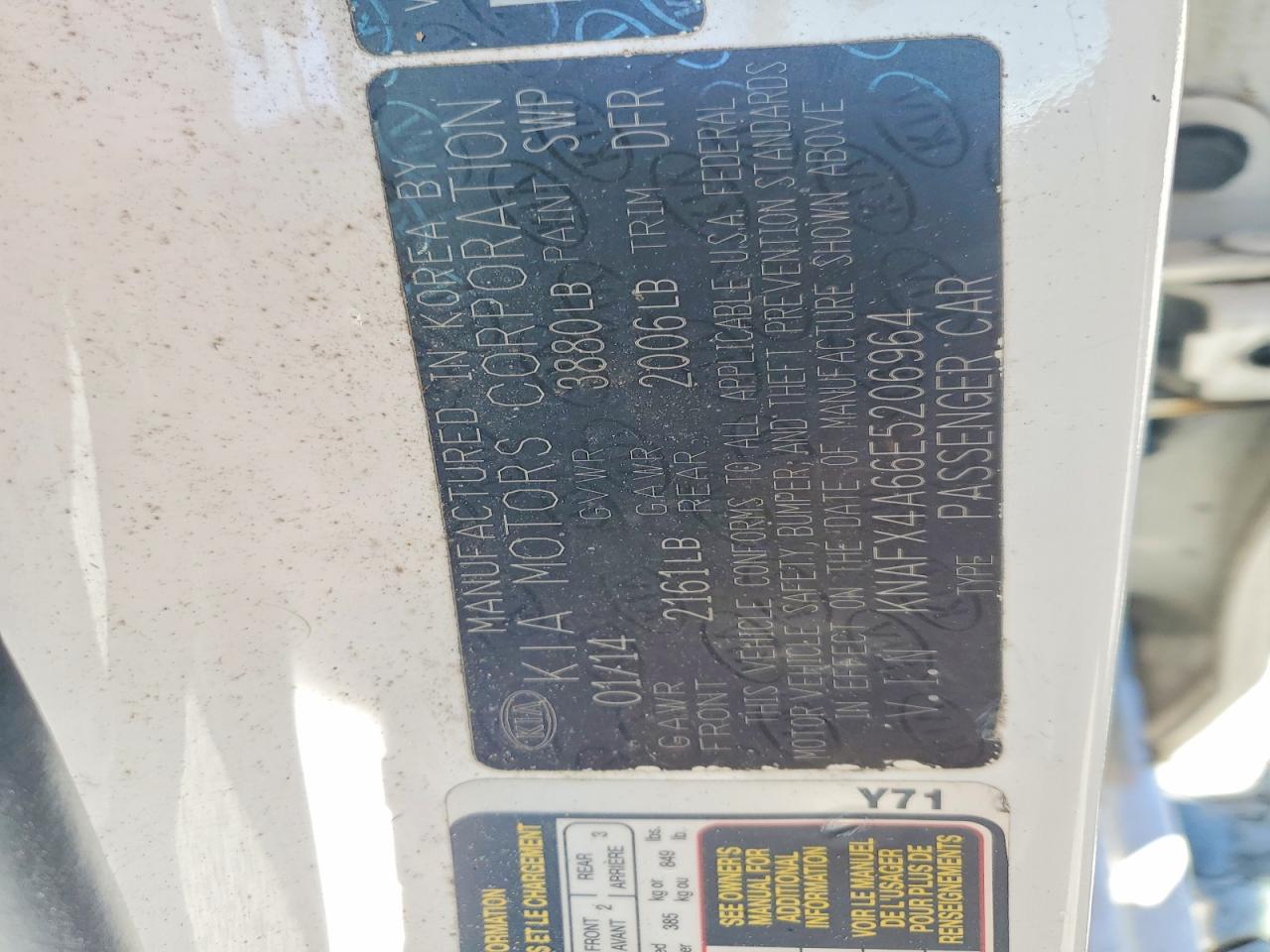 2014 Kia Forte Lx Белый vin: KNAFX4A66E5206964