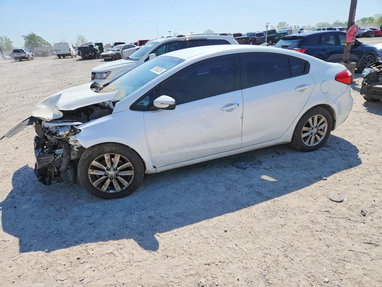 2014 Kia Forte Lx White vin: KNAFX4A66E5206978