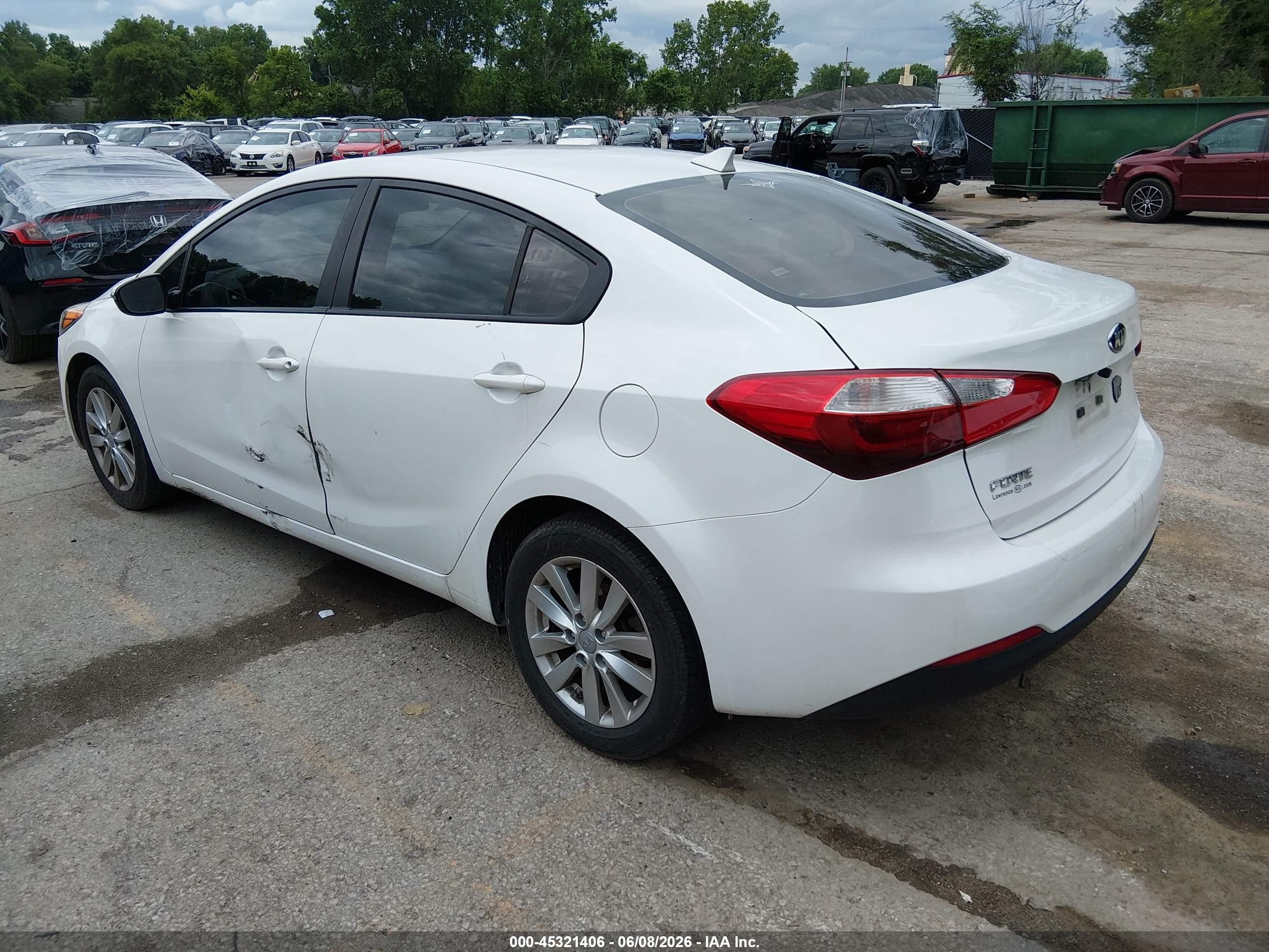 2014 Kia Forte Lx White vin: KNAFX4A66E5209203