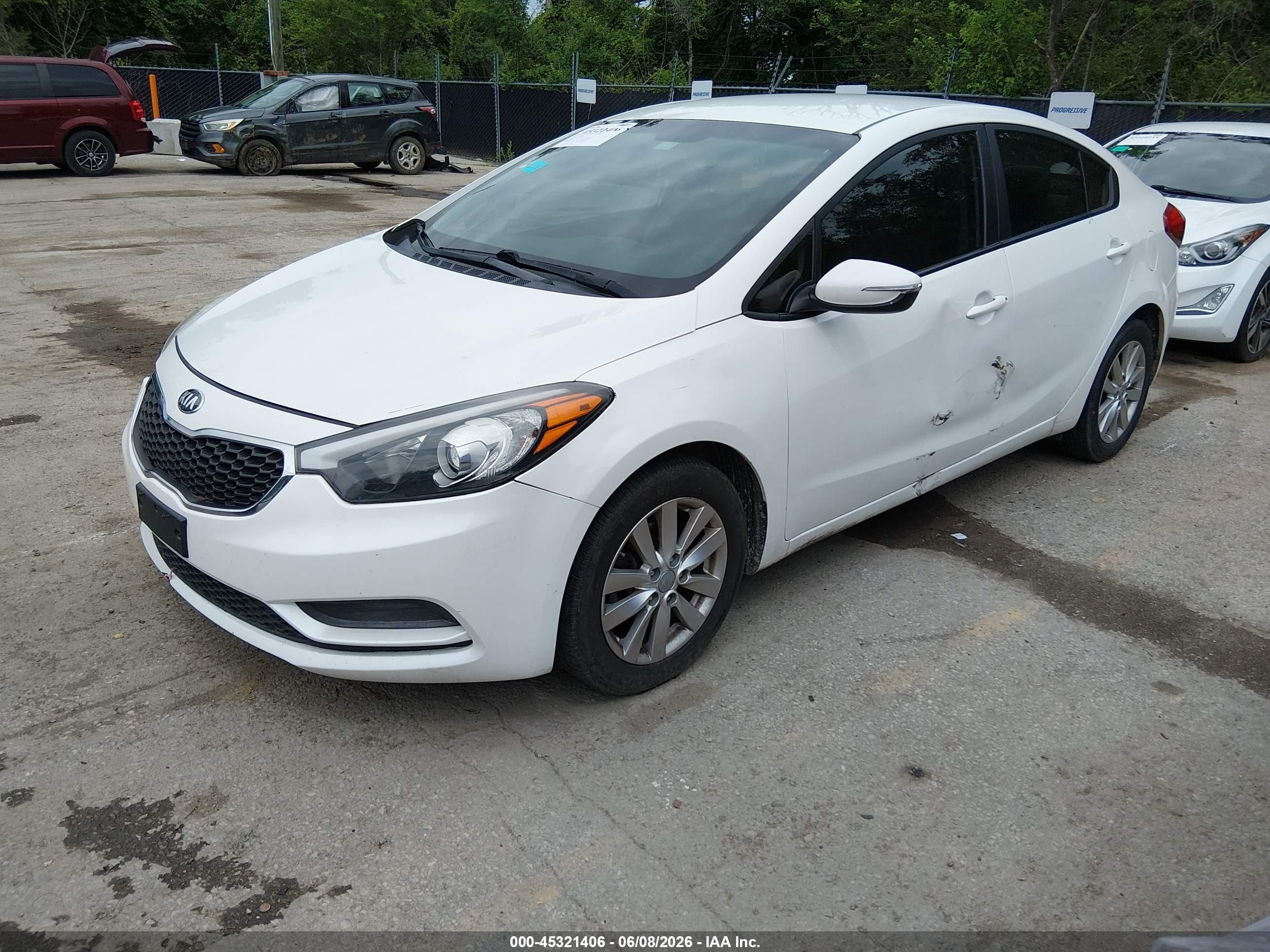 2014 Kia Forte Lx White vin: KNAFX4A66E5209203