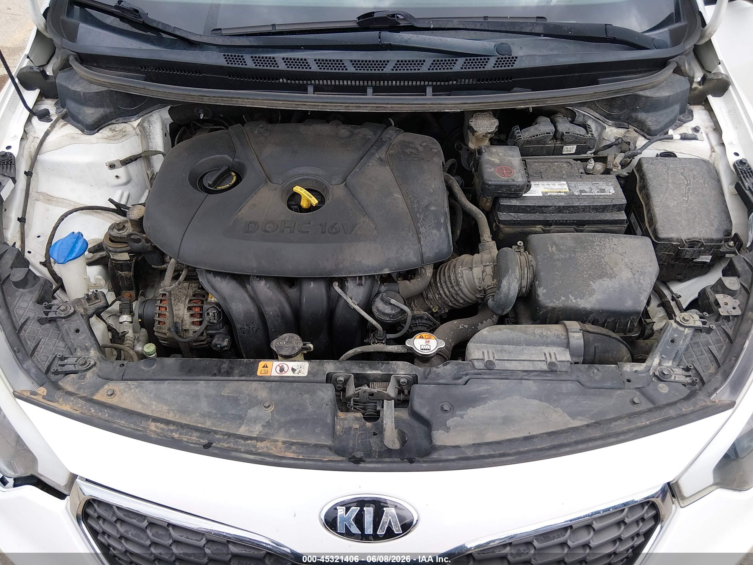 2014 Kia Forte Lx White vin: KNAFX4A66E5209203