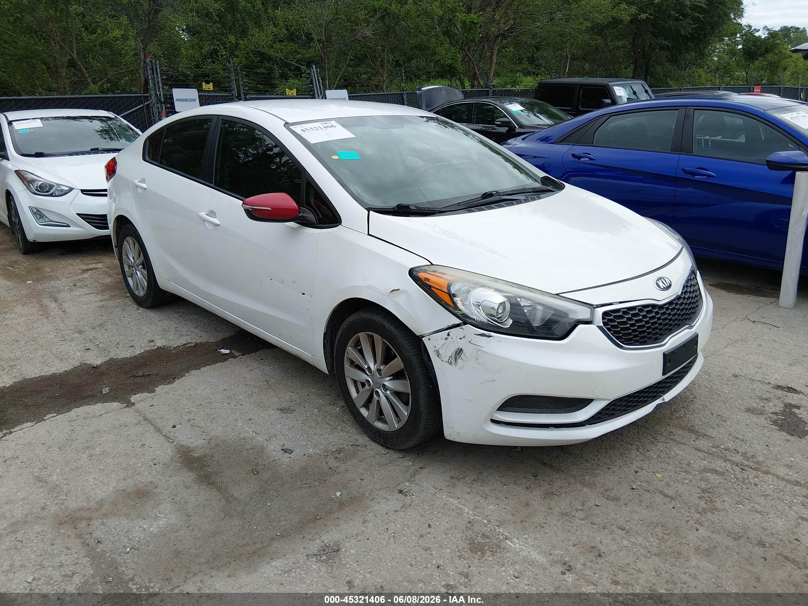 2014 Kia Forte Lx White vin: KNAFX4A66E5209203