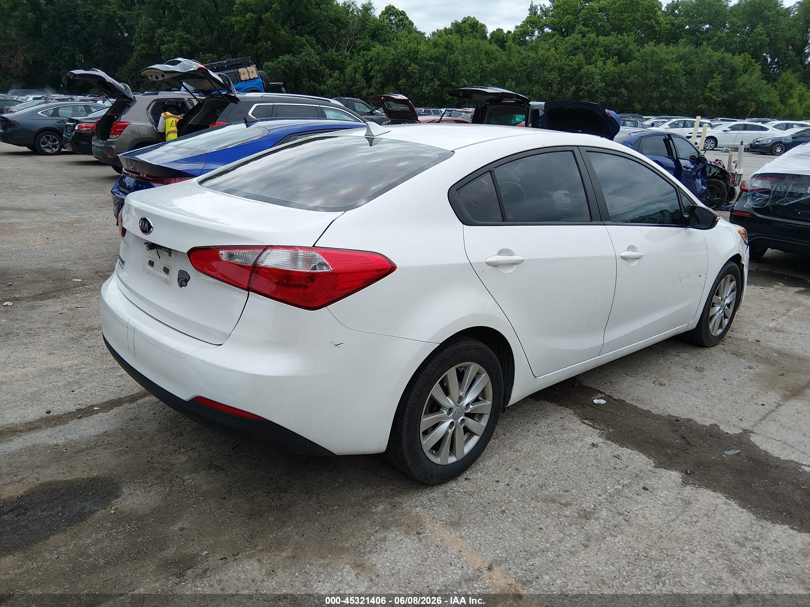 2014 Kia Forte Lx White vin: KNAFX4A66E5209203