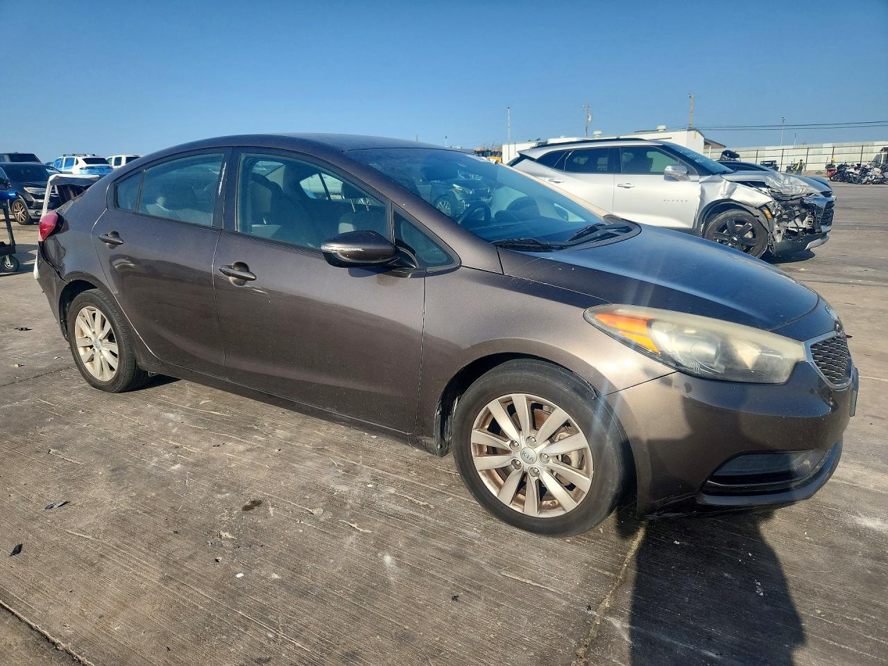 2014 Kia Forte Lx Серый vin: KNAFX4A67E5089380