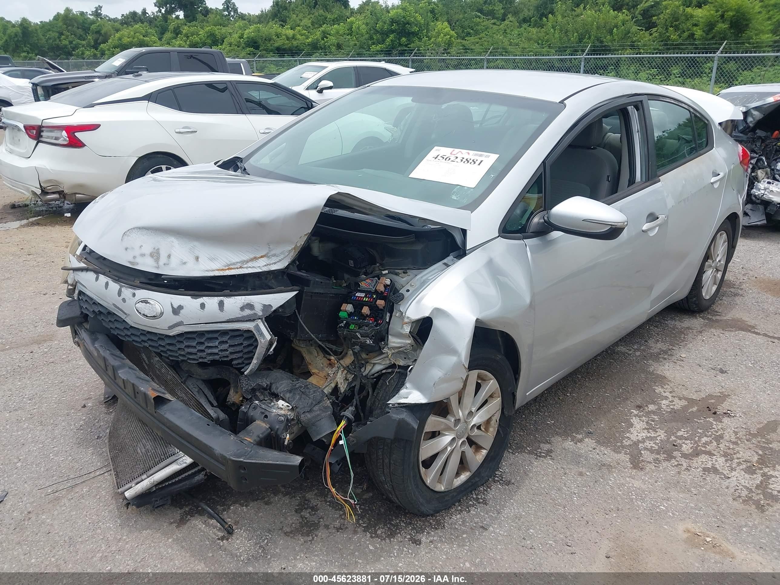 2014 Kia Forte Lx Silver vin: KNAFX4A67E5125990