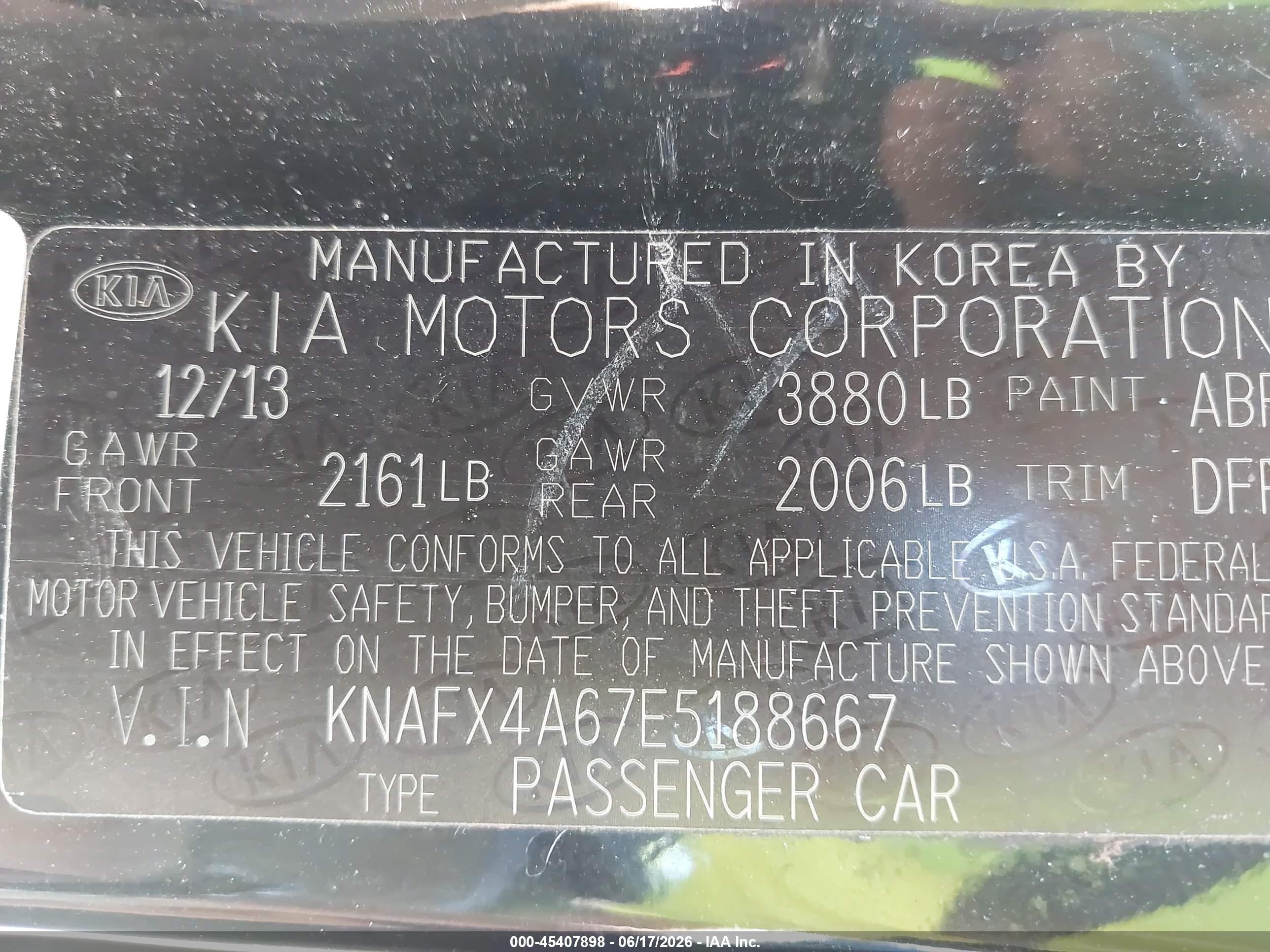 2014 Kia Forte Lx Black vin: KNAFX4A67E5188667