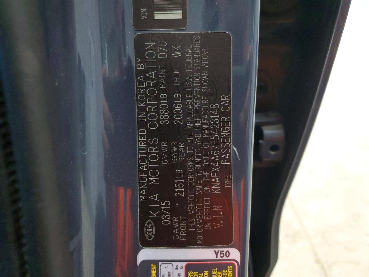 2015 Kia Forte Lx Blue vin: KNAFX4A67F5423148