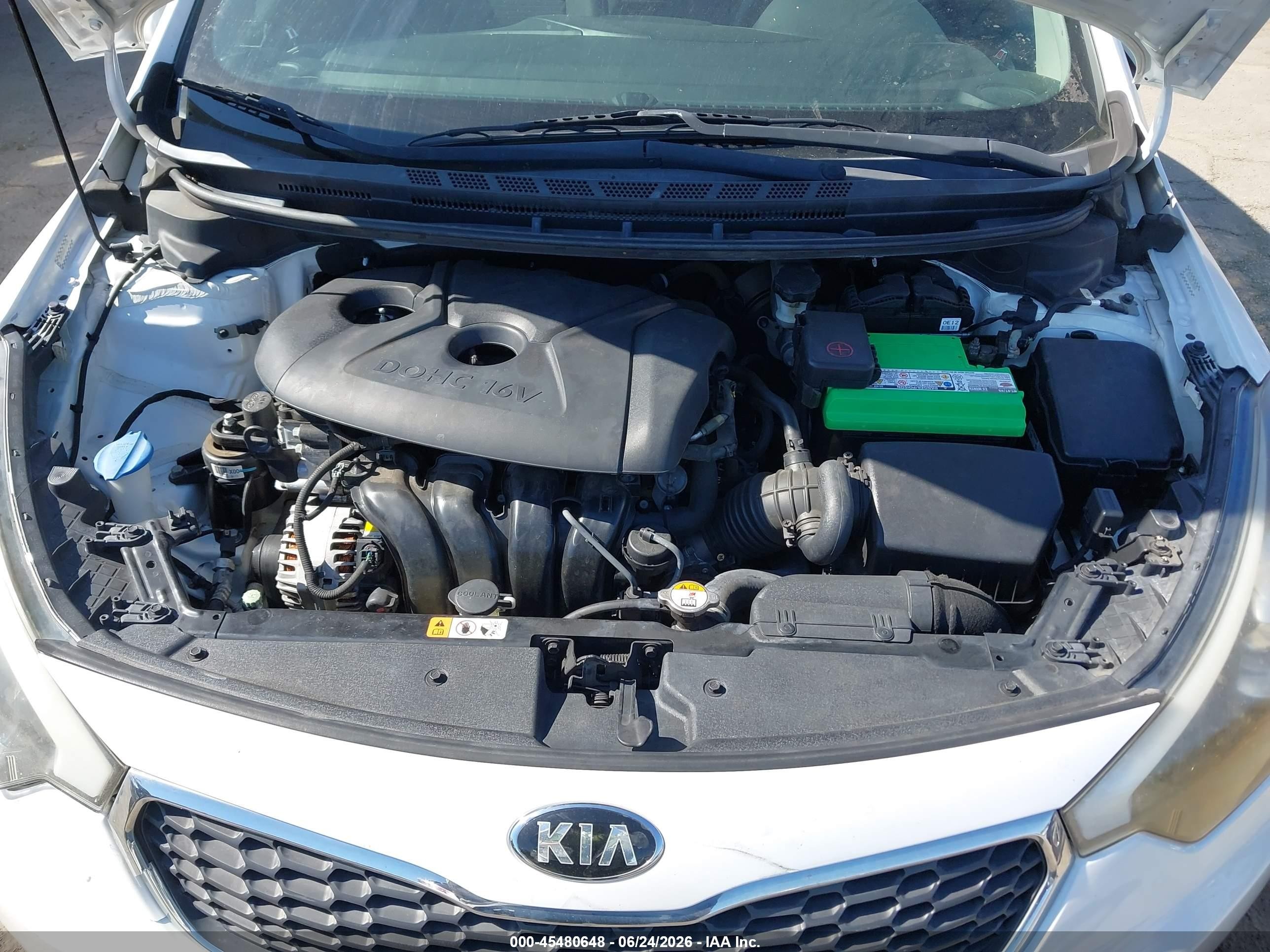 2015 Kia Forte Lx White vin: KNAFX4A68F5399894