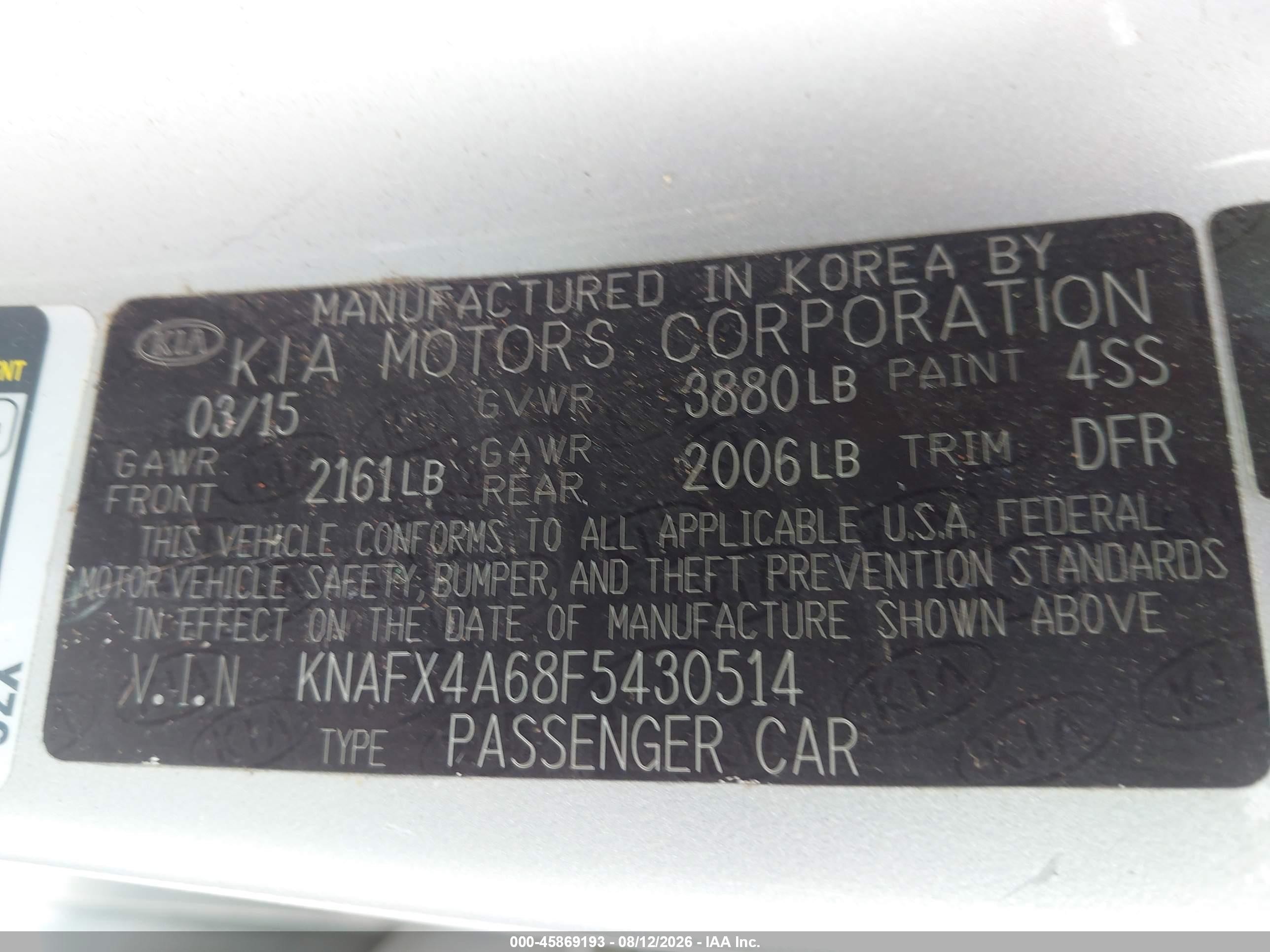 2015 Kia Forte Lx Silver vin: KNAFX4A68F5430514