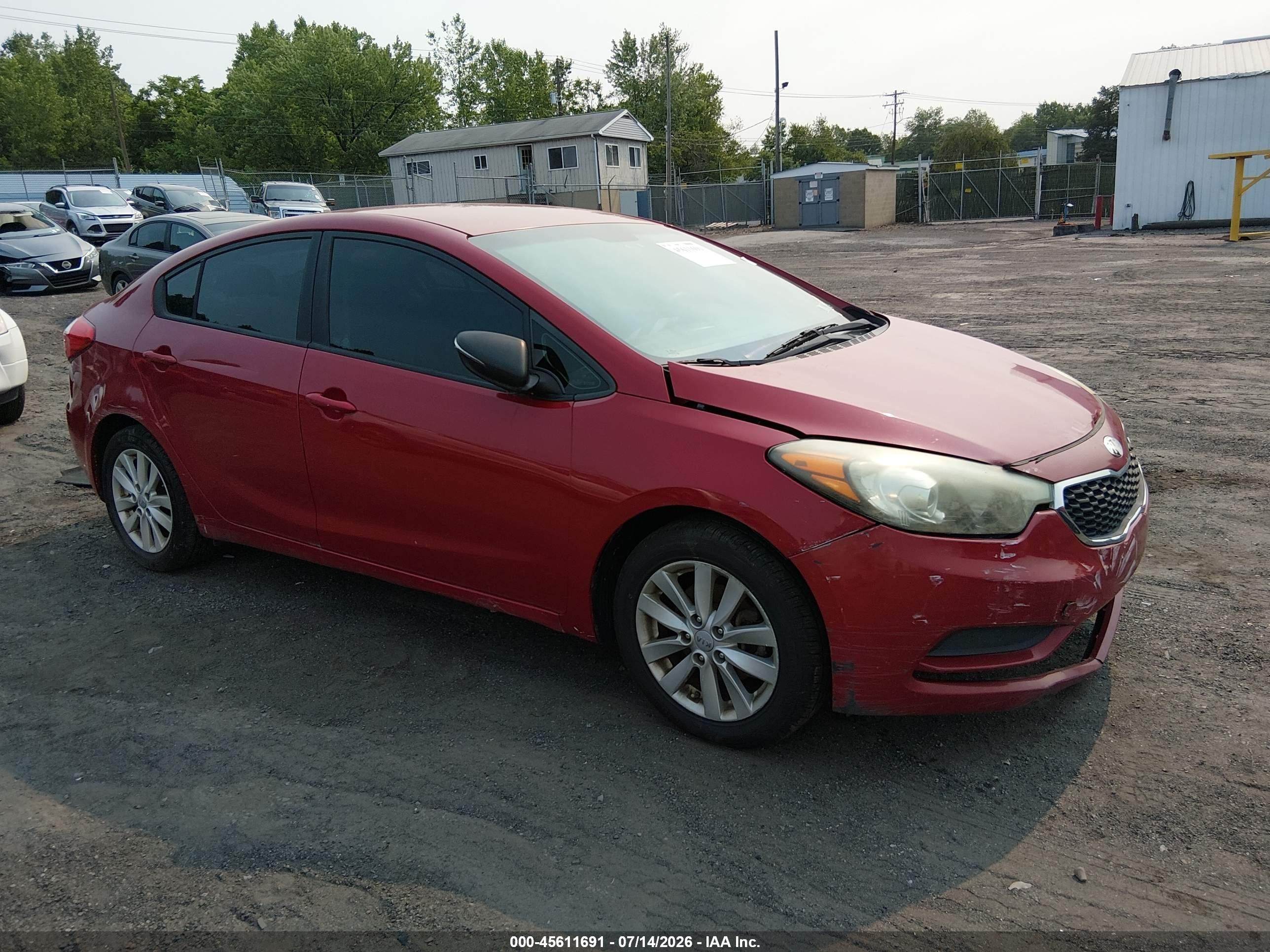 2014 Kia Forte Lx Red vin: KNAFX4A69E5146405