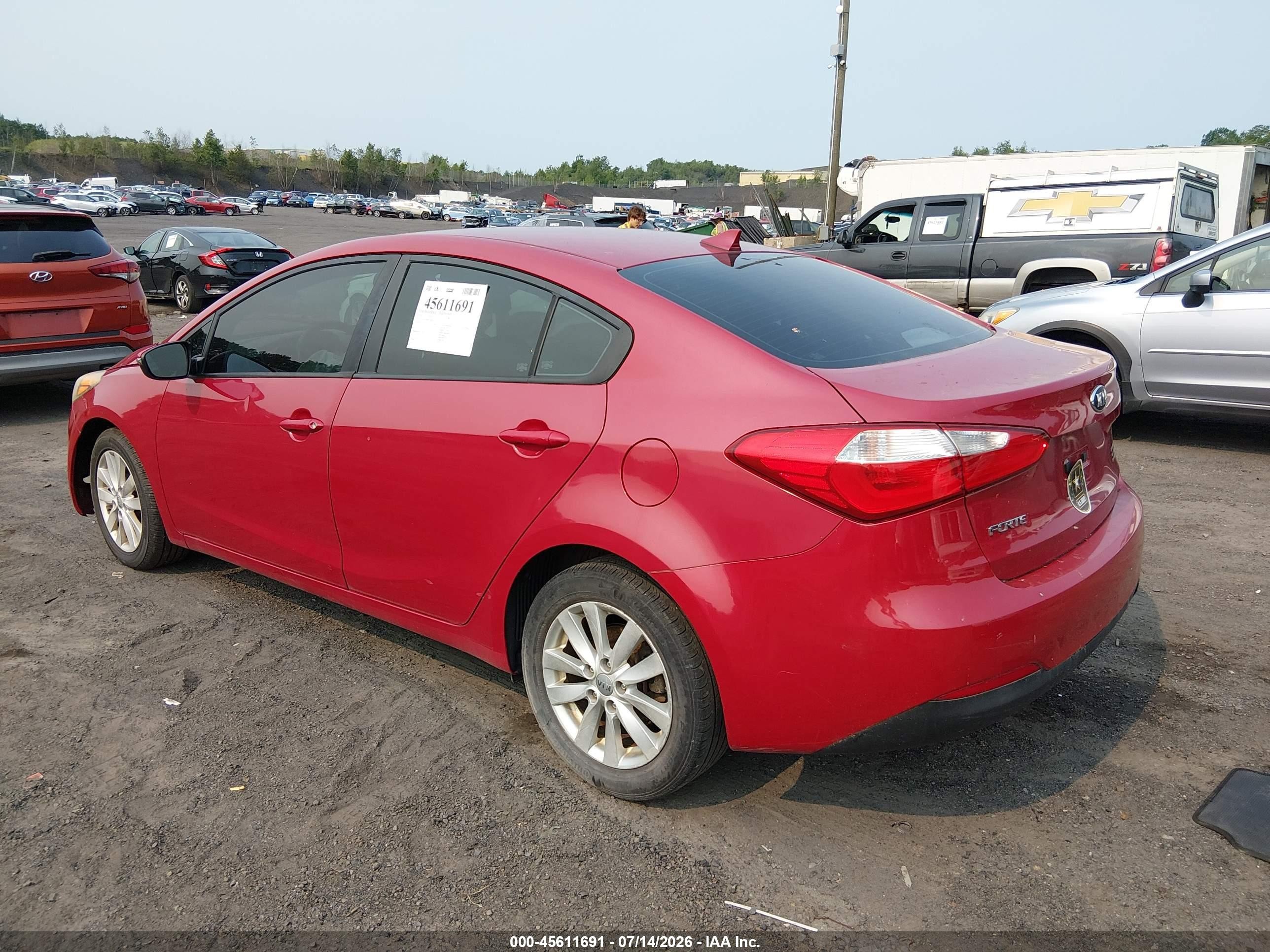 2014 Kia Forte Lx Красный vin: KNAFX4A69E5146405