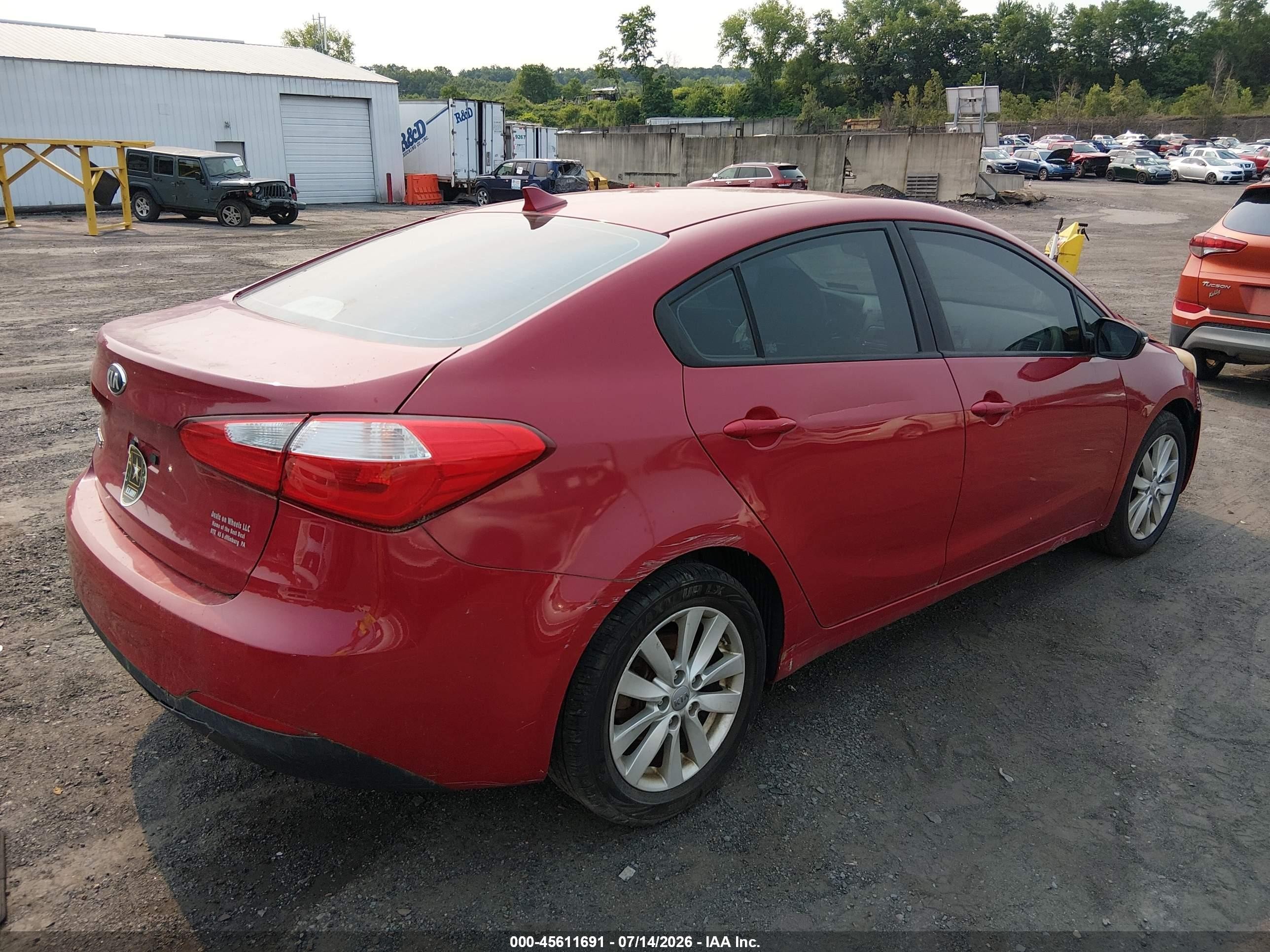 2014 Kia Forte Lx Красный vin: KNAFX4A69E5146405