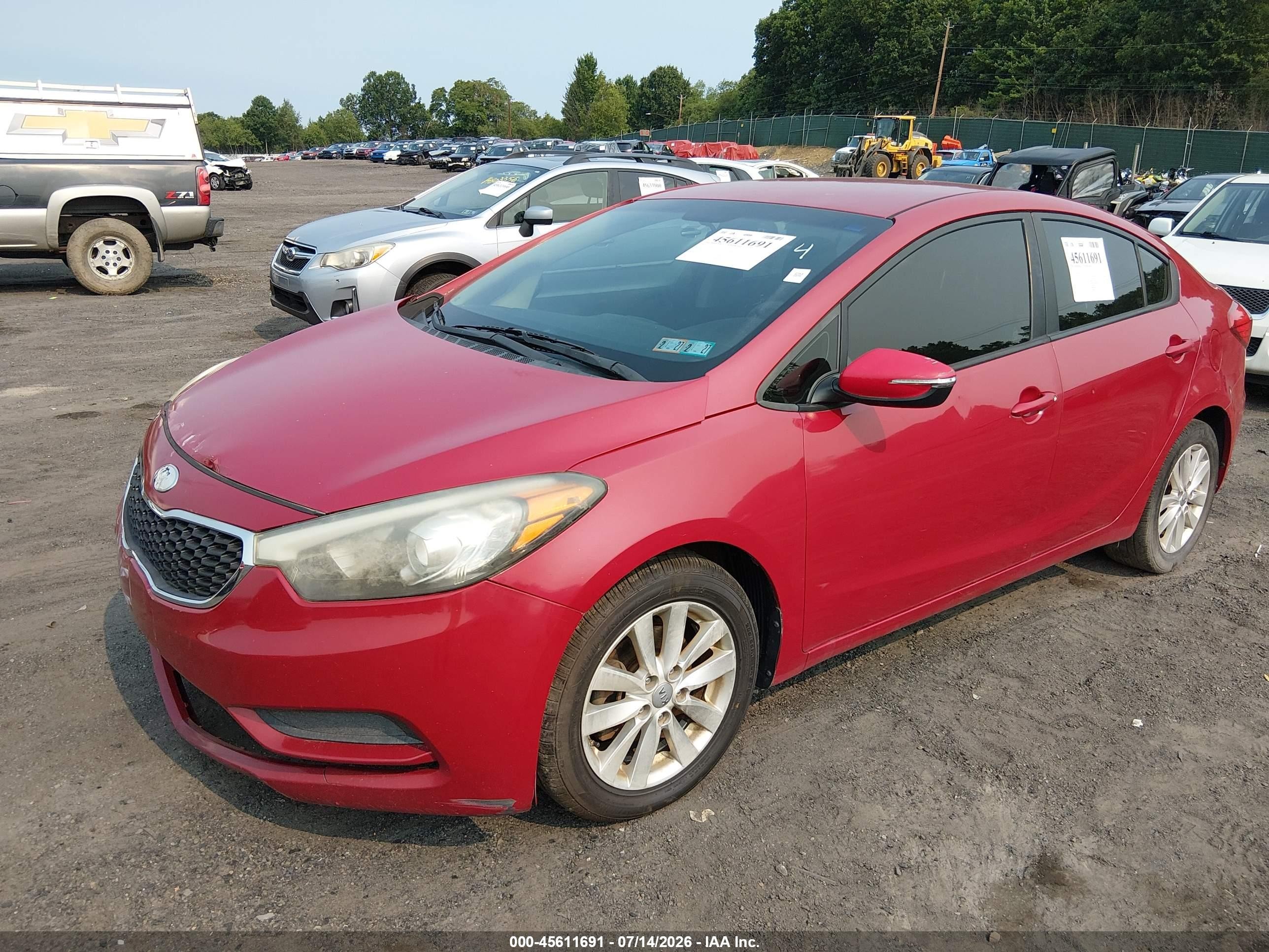 2014 Kia Forte Lx Красный vin: KNAFX4A69E5146405