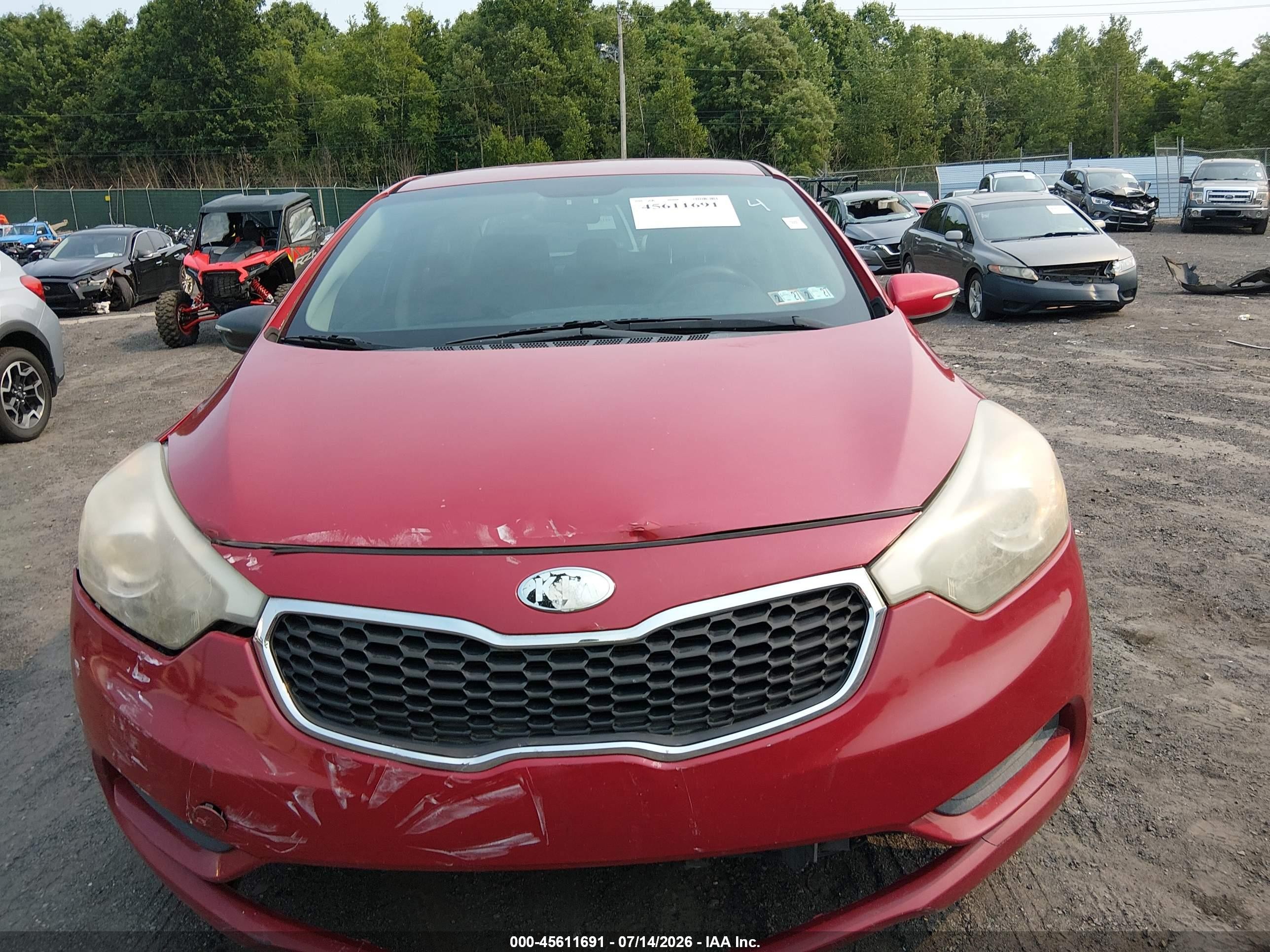2014 Kia Forte Lx Красный vin: KNAFX4A69E5146405