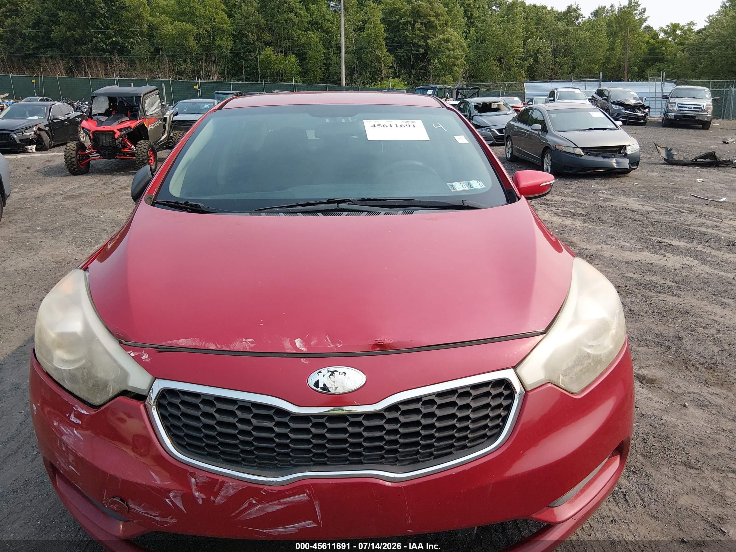 2014 Kia Forte Lx Красный vin: KNAFX4A69E5146405