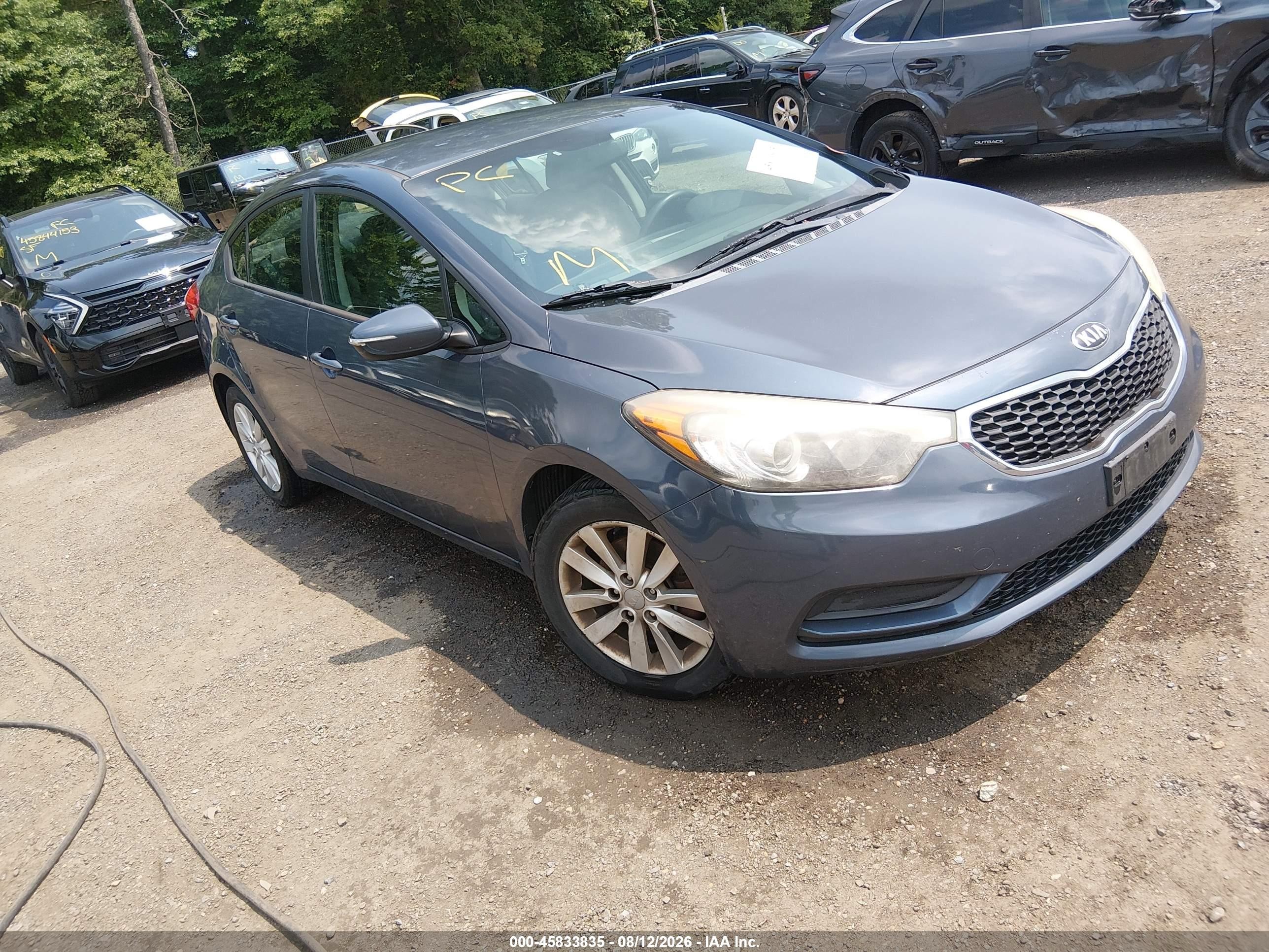 2014 Kia Forte Lx Gray vin: KNAFX4A69E5147182
