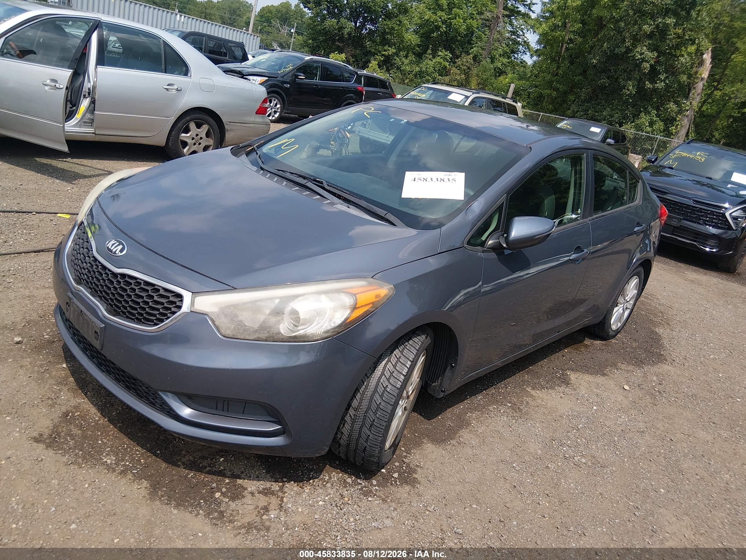 2014 Kia Forte Lx Gray vin: KNAFX4A69E5147182