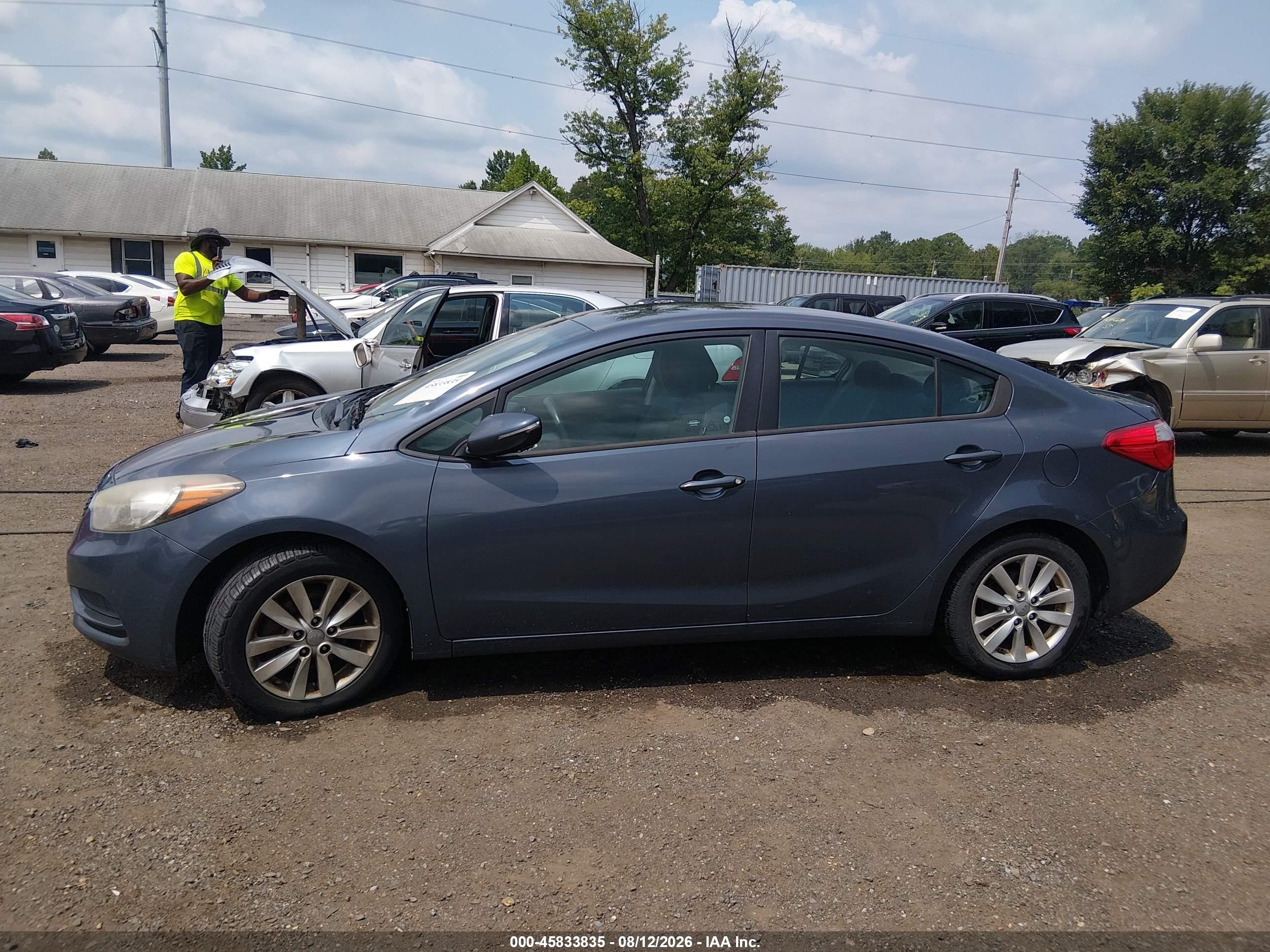 2014 Kia Forte Lx Gray vin: KNAFX4A69E5147182