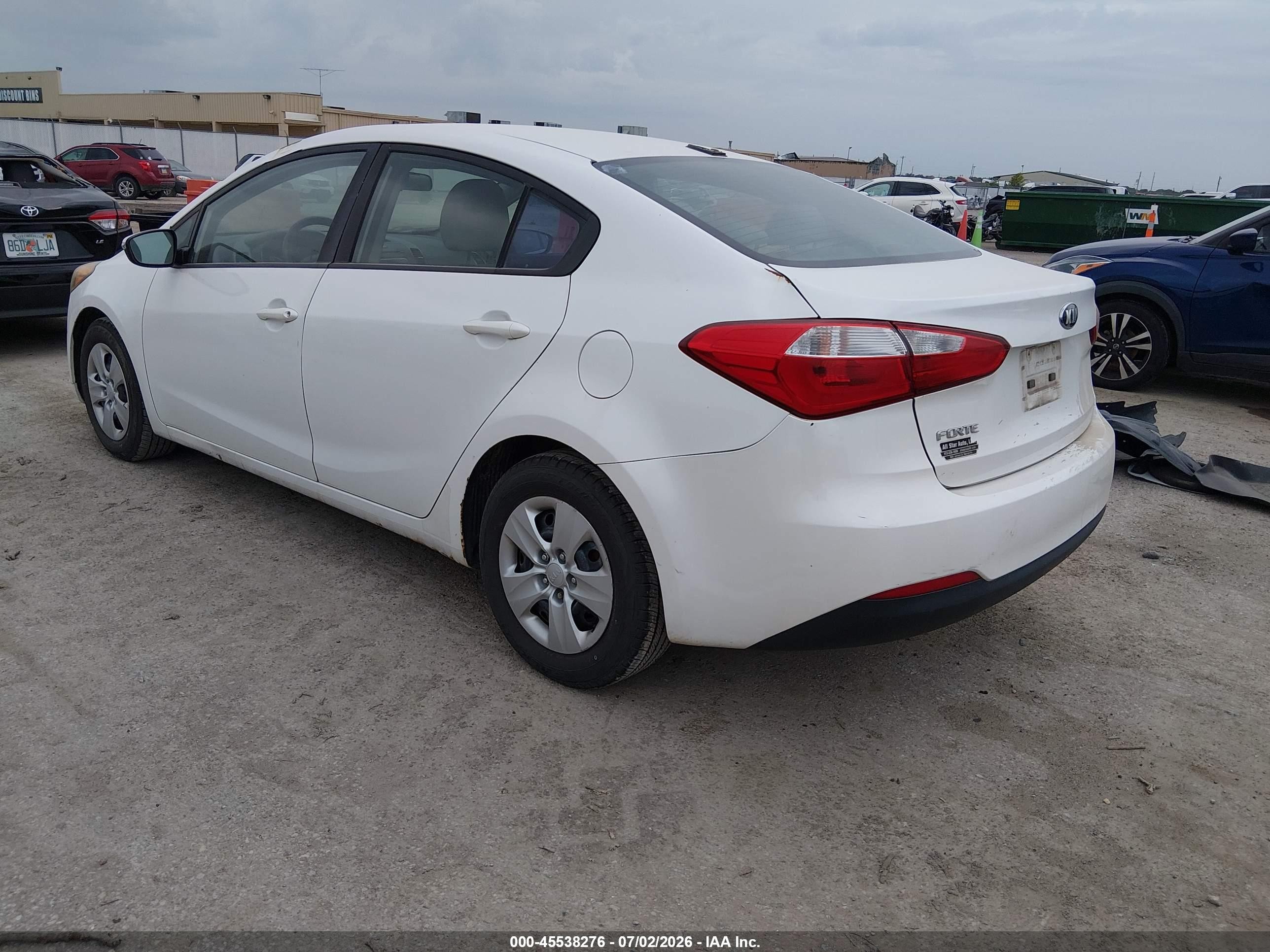 2015 Kia Forte Lx White vin: KNAFX4A69F5281725