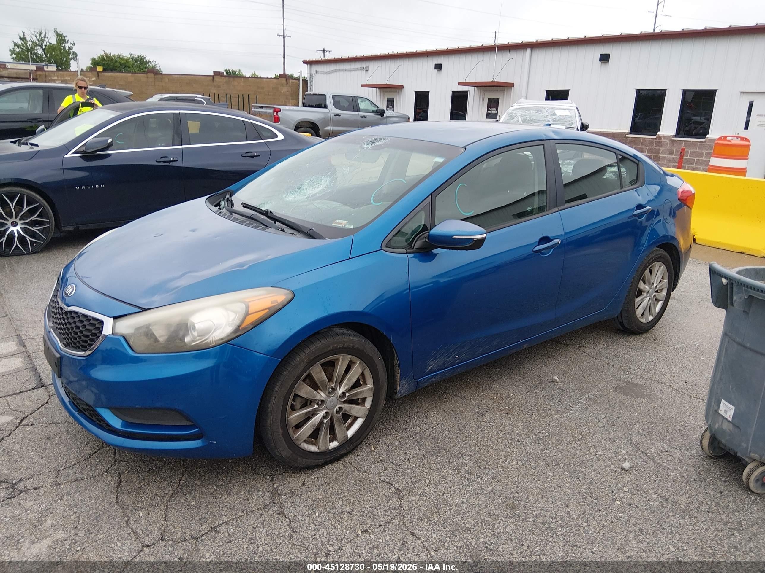 2014 Kia Forte Lx Blue vin: KNAFX4A6XE5079751