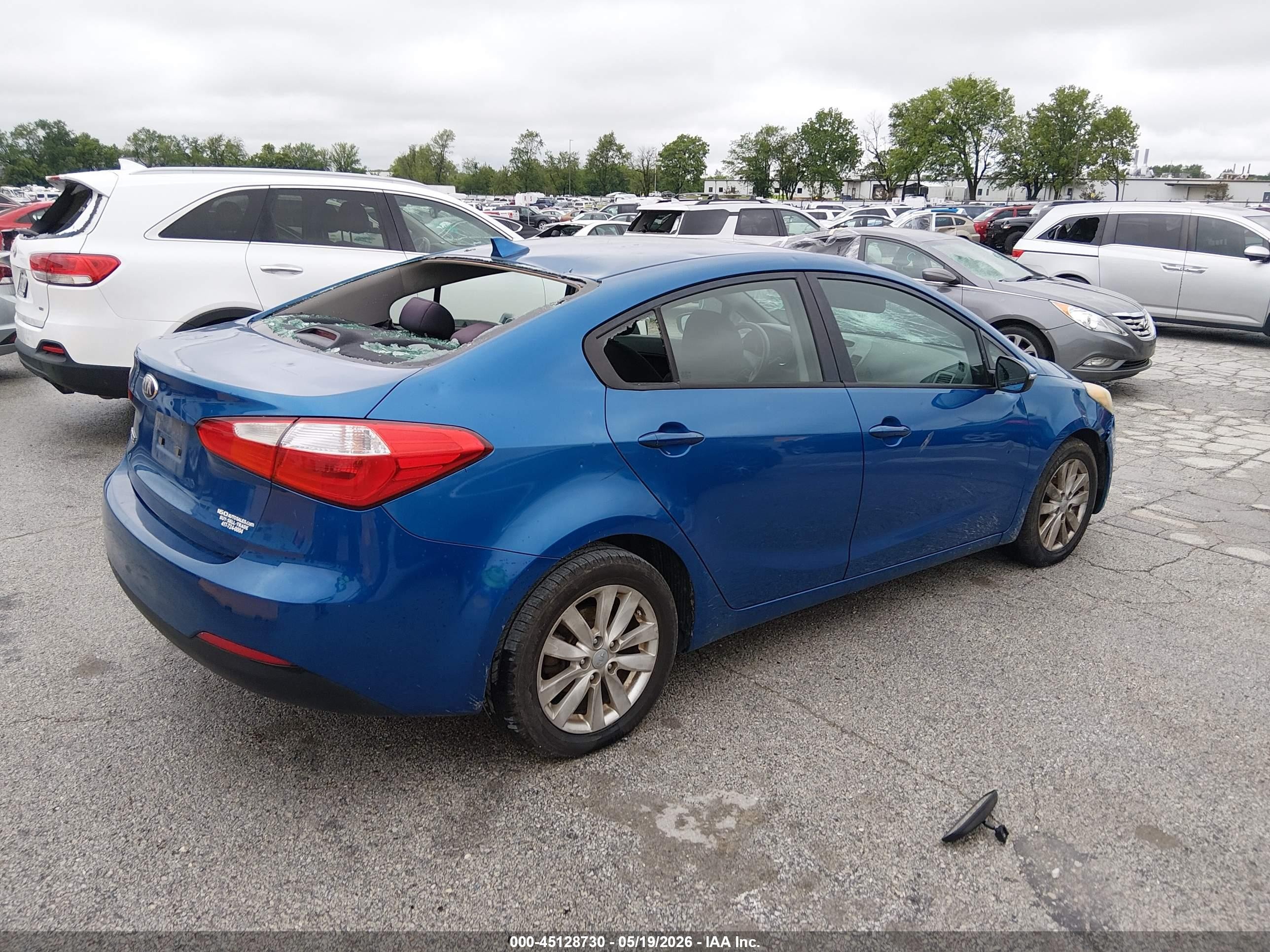 2014 Kia Forte Lx Blue vin: KNAFX4A6XE5079751