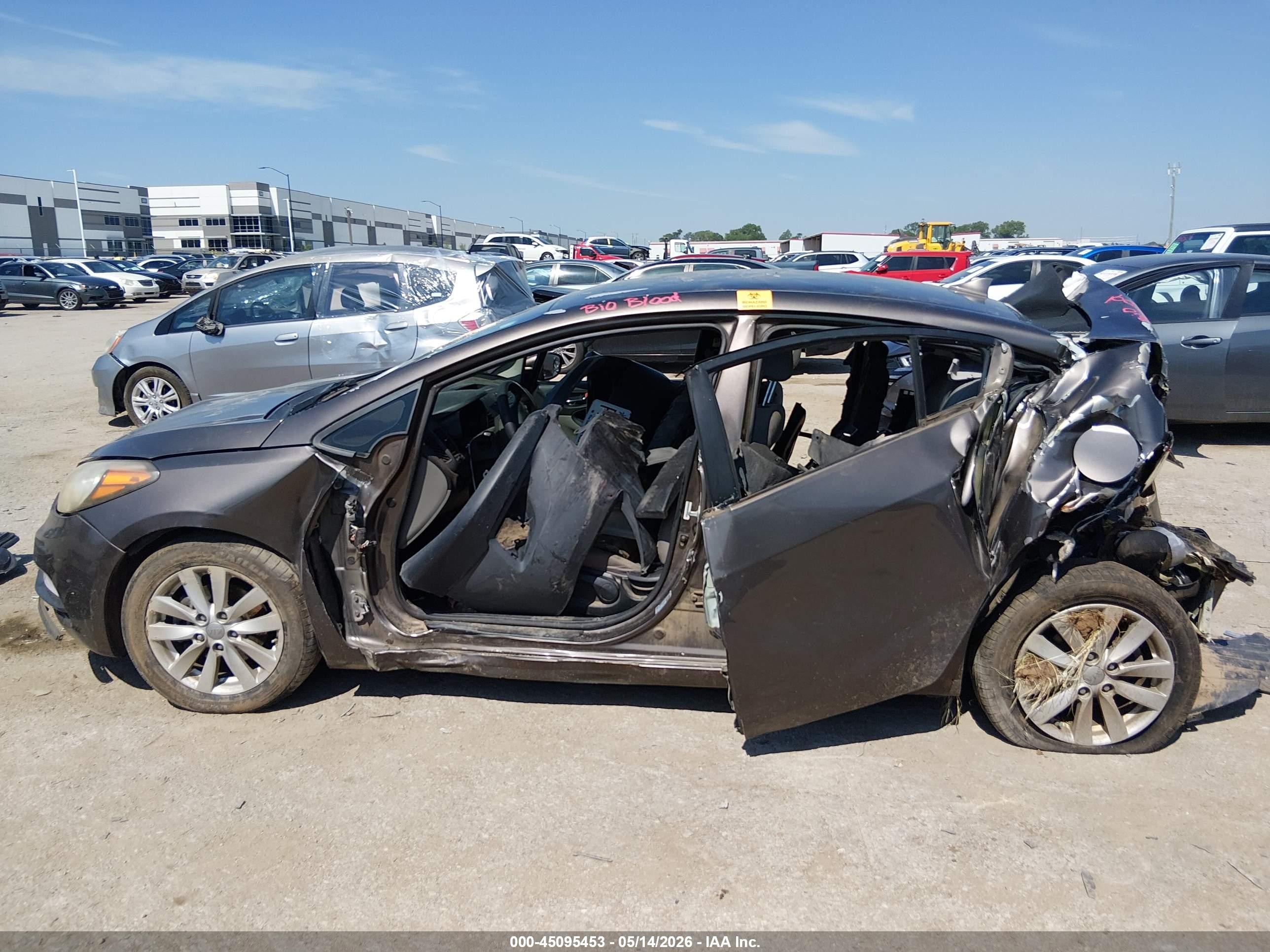 2014 Kia Forte Lx Gray vin: KNAFX4A6XE5190462