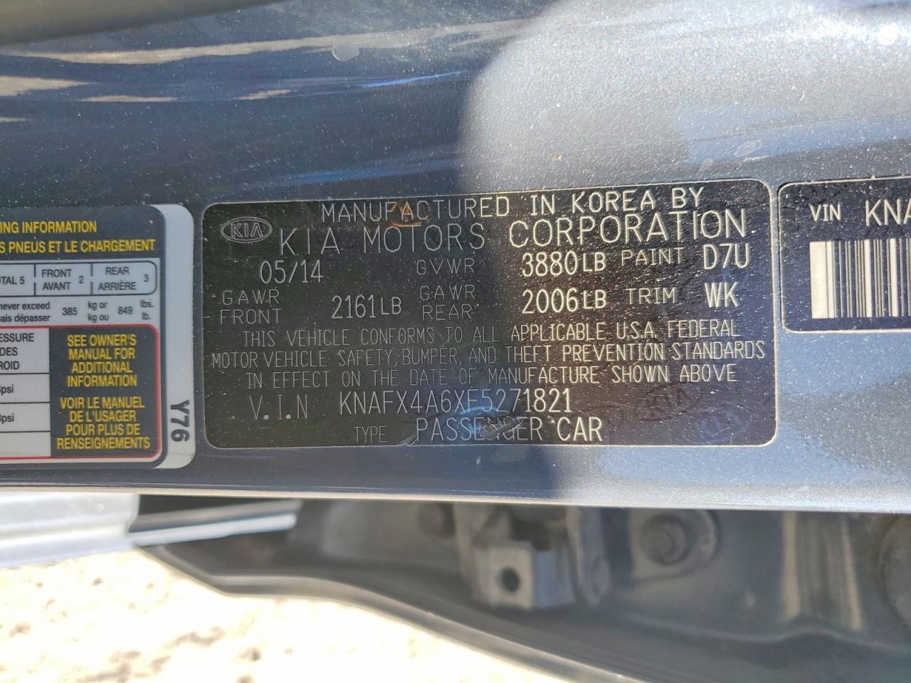 2015 Kia Forte Lx Charcoal vin: KNAFX4A6XF5271821