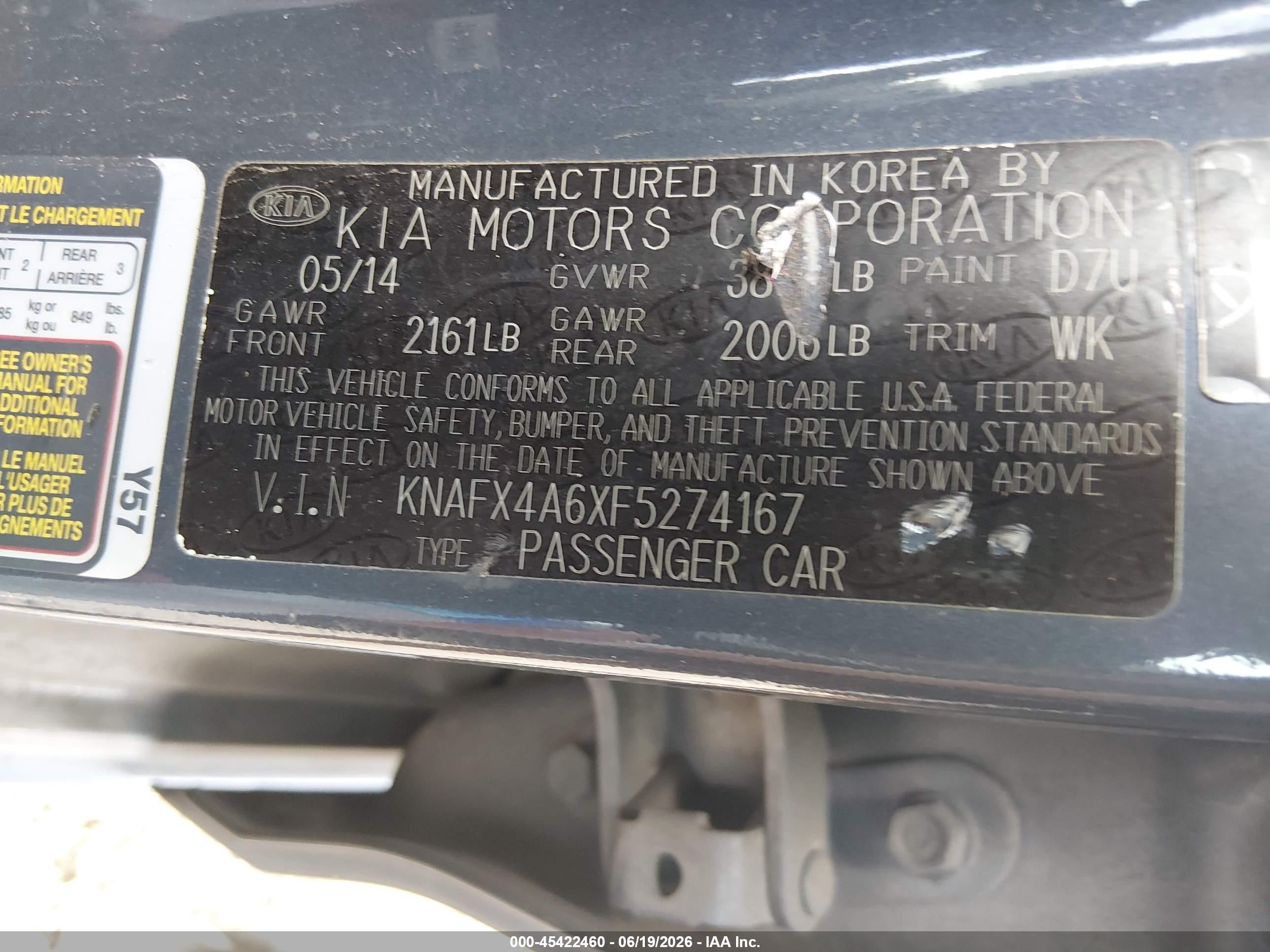 2015 Kia Forte Lx Gray vin: KNAFX4A6XF5274167