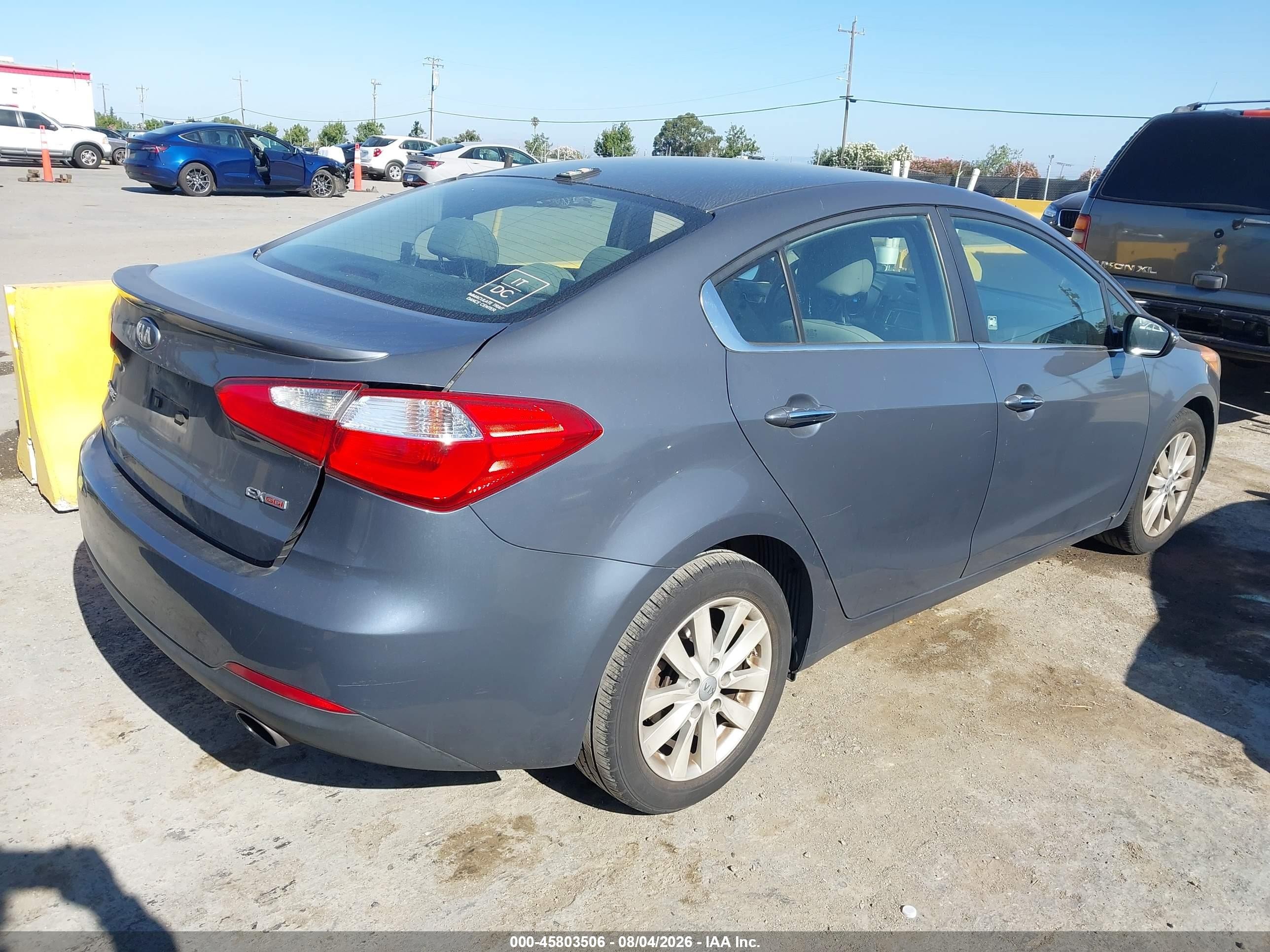 2014 Kia Forte Ex Gray vin: KNAFX4A80E5116341
