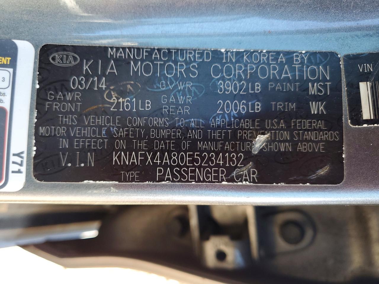 2014 Kia Forte Ex Gray vin: KNAFX4A80E5234132