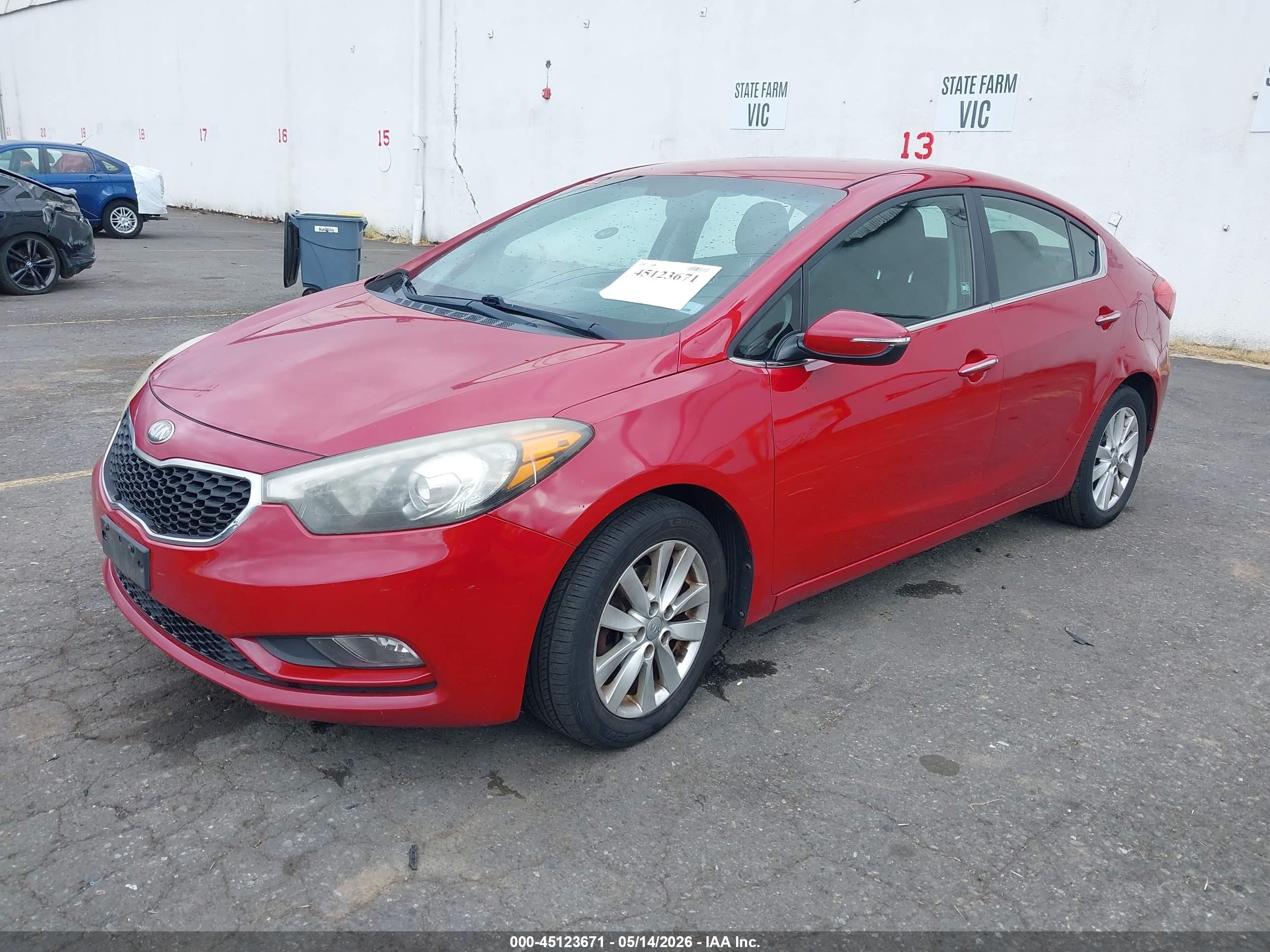 2014 Kia Forte Ex Red vin: KNAFX4A81E5053475