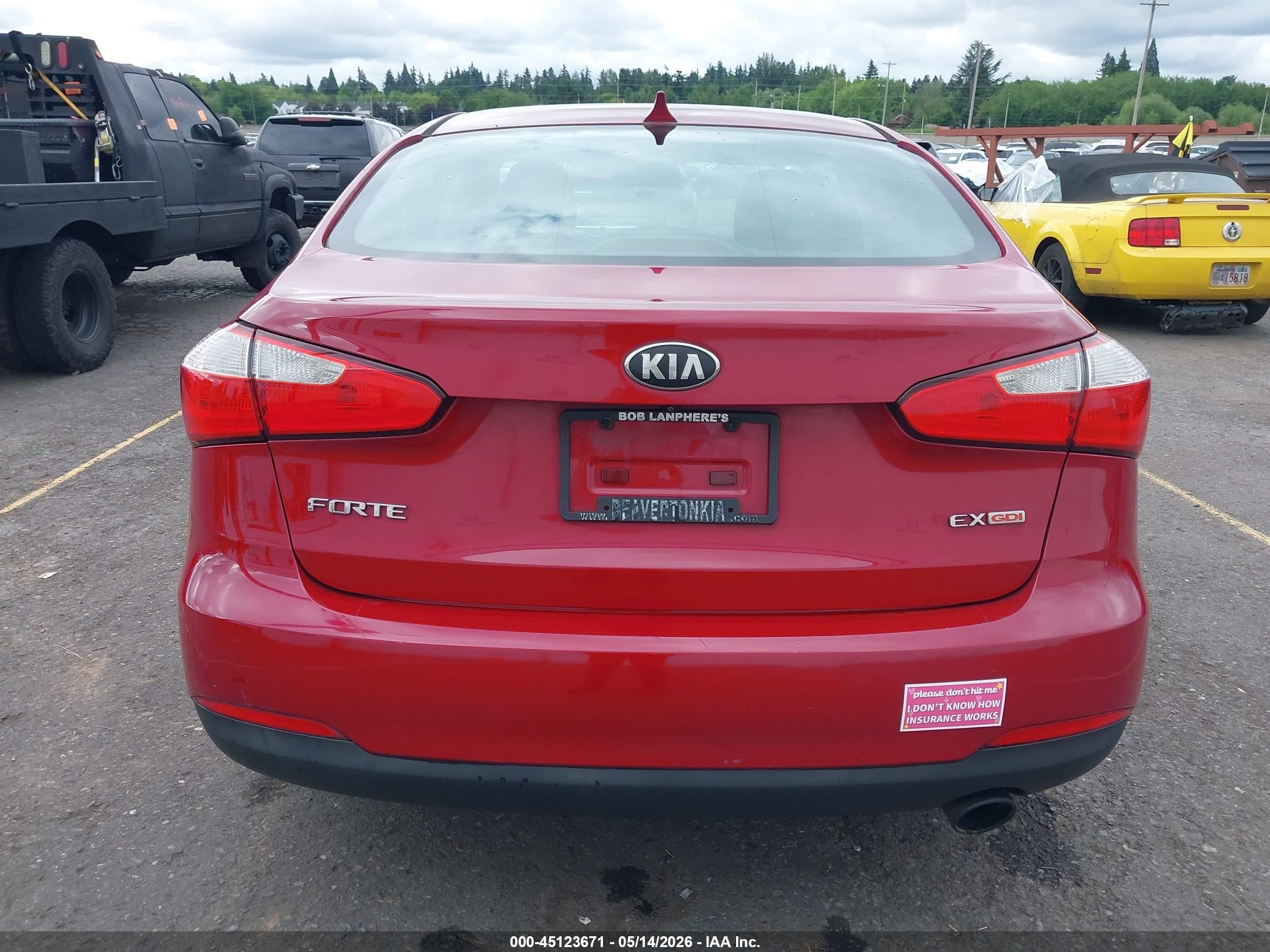 2014 Kia Forte Ex Red vin: KNAFX4A81E5053475