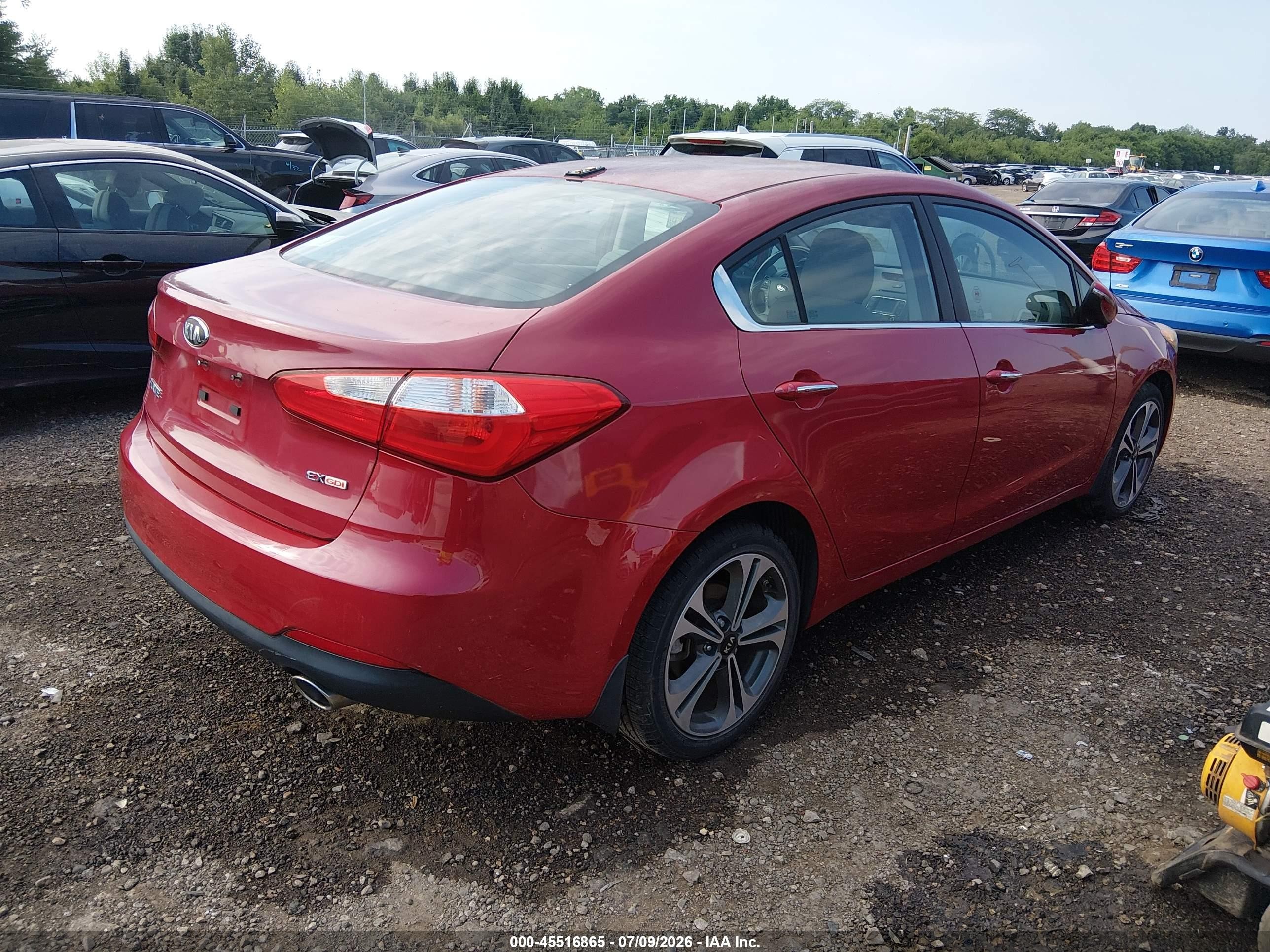 2014 Kia Forte Ex Maroon vin: KNAFX4A81E5165659