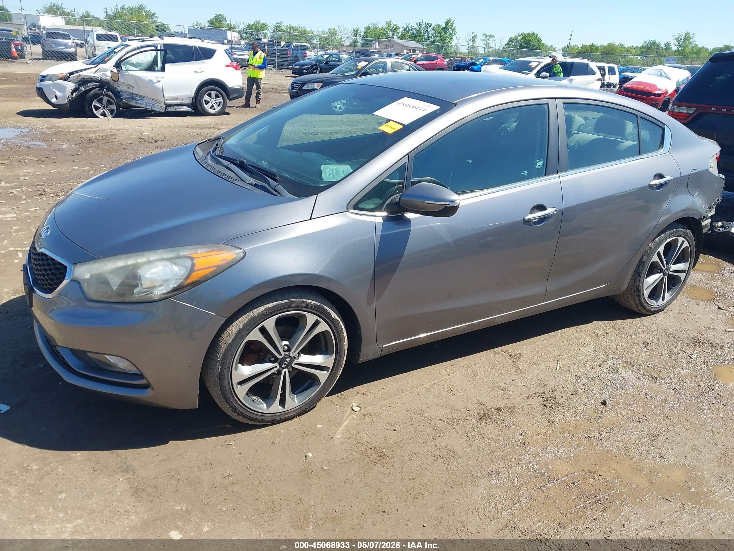 2014 Kia Forte Ex Серый vin: KNAFX4A81E5165810